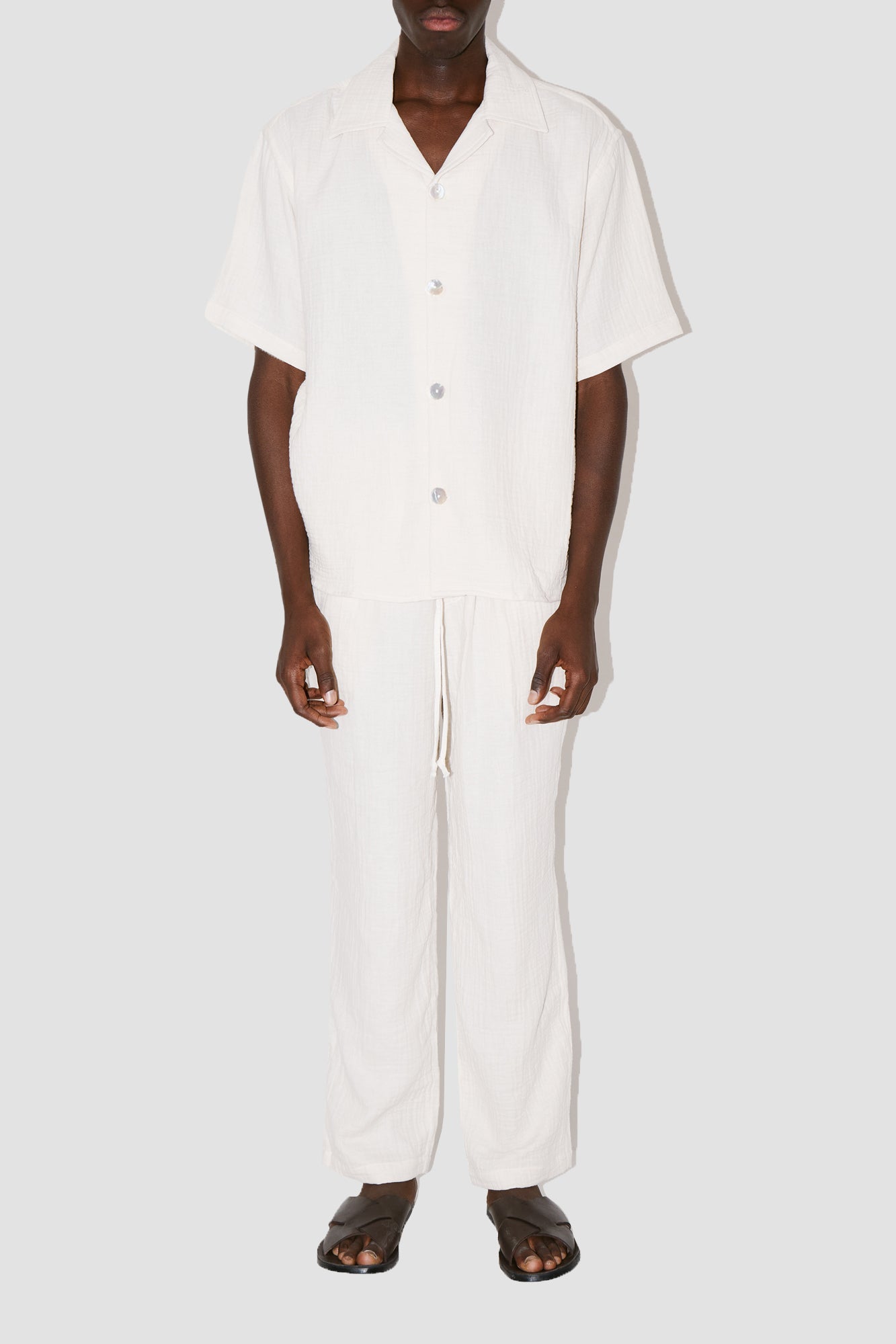 AngelWeave Ivory Gauze Resort Shirt