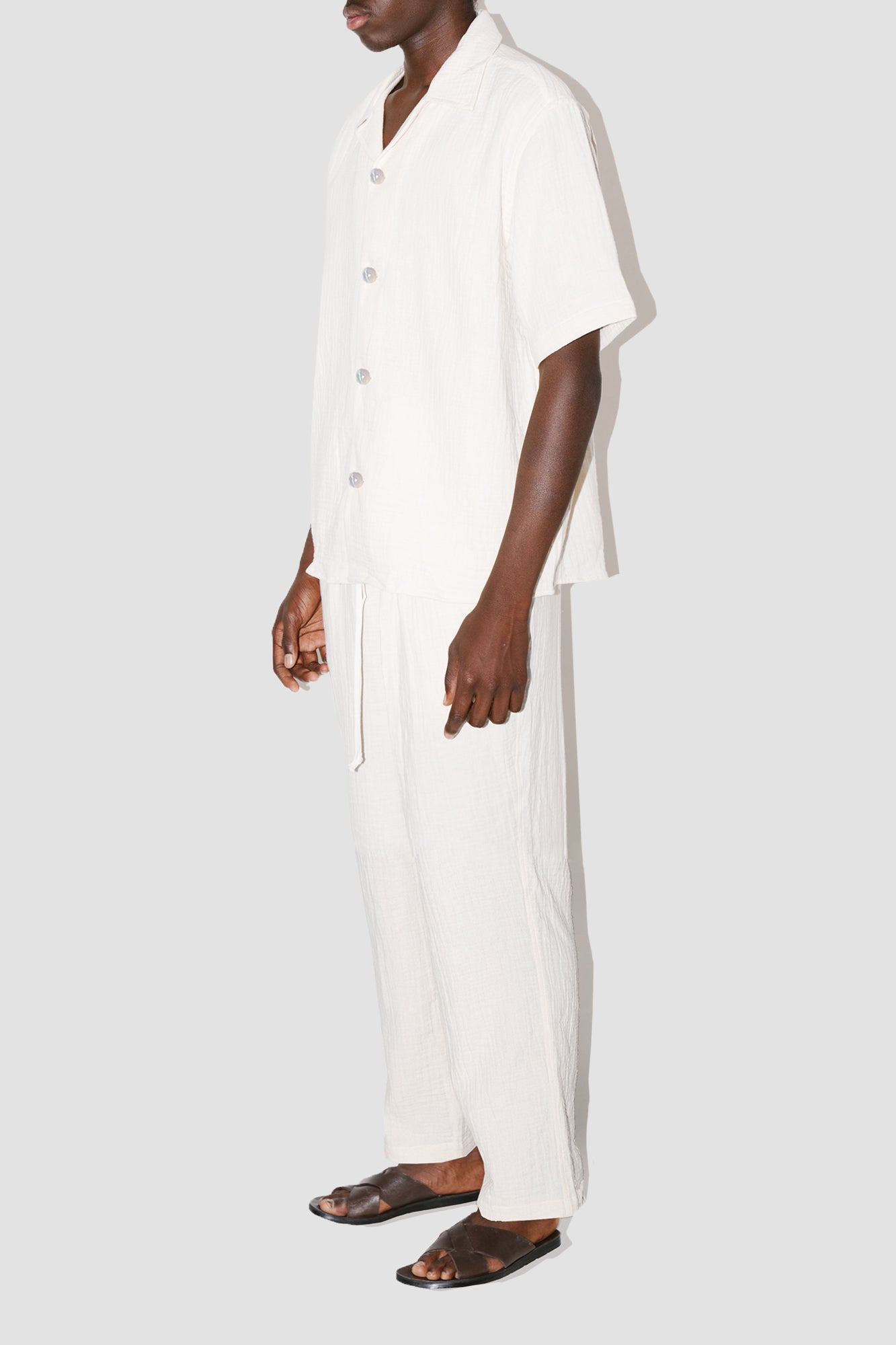 AngelWeave Ivory Gauze Resort Shirt