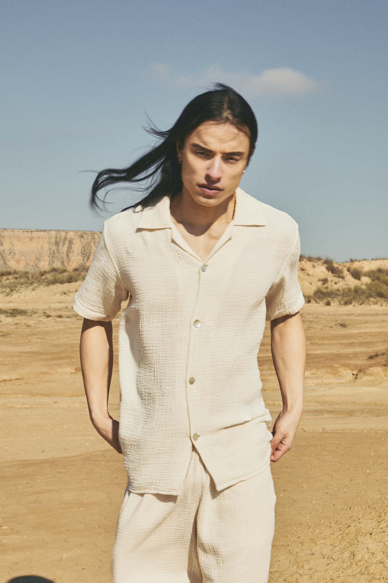 AngelWeave Ivory Gauze Resort Shirt
