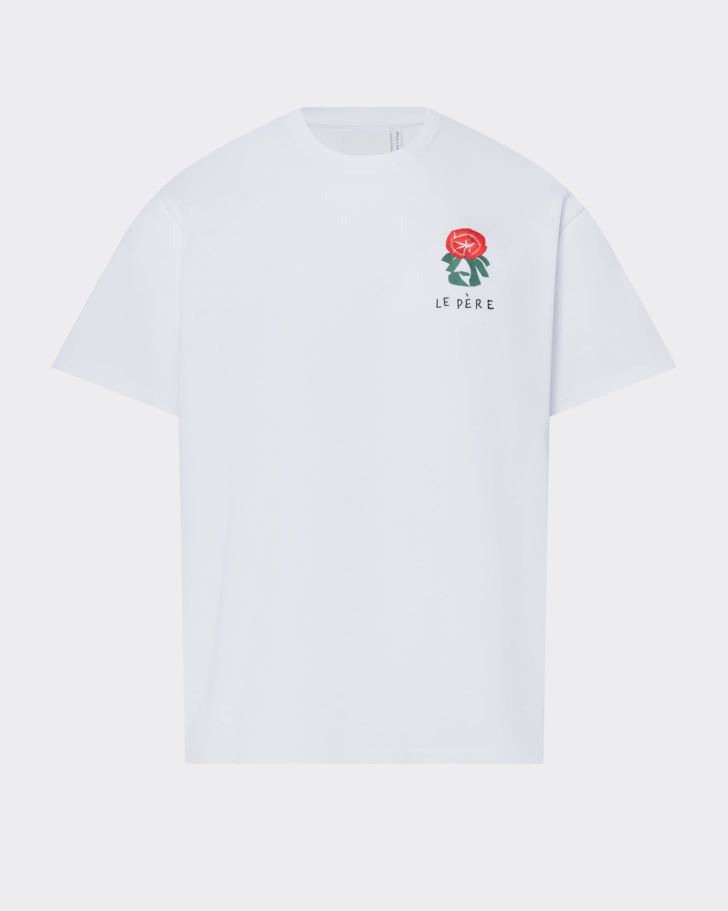 Embroidered Flower White T-Shirt LE PERE
