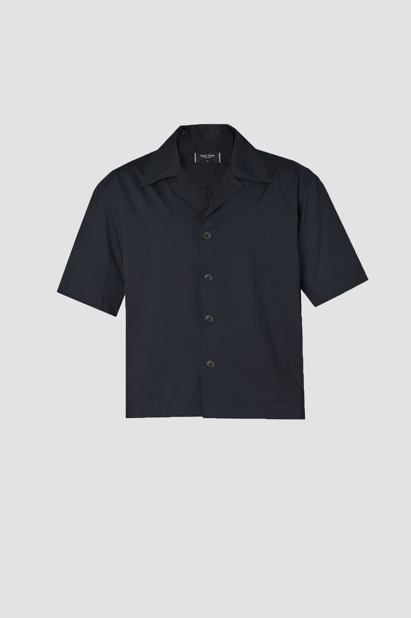 SmoothWeave Black Micro Twill Cuban Shirt