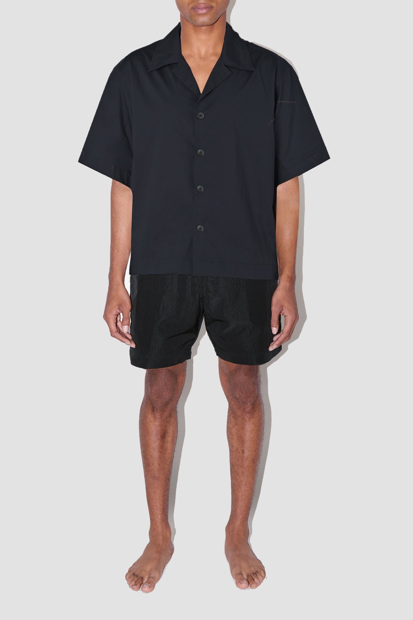 SmoothWeave Black Micro Twill Cuban Shirt