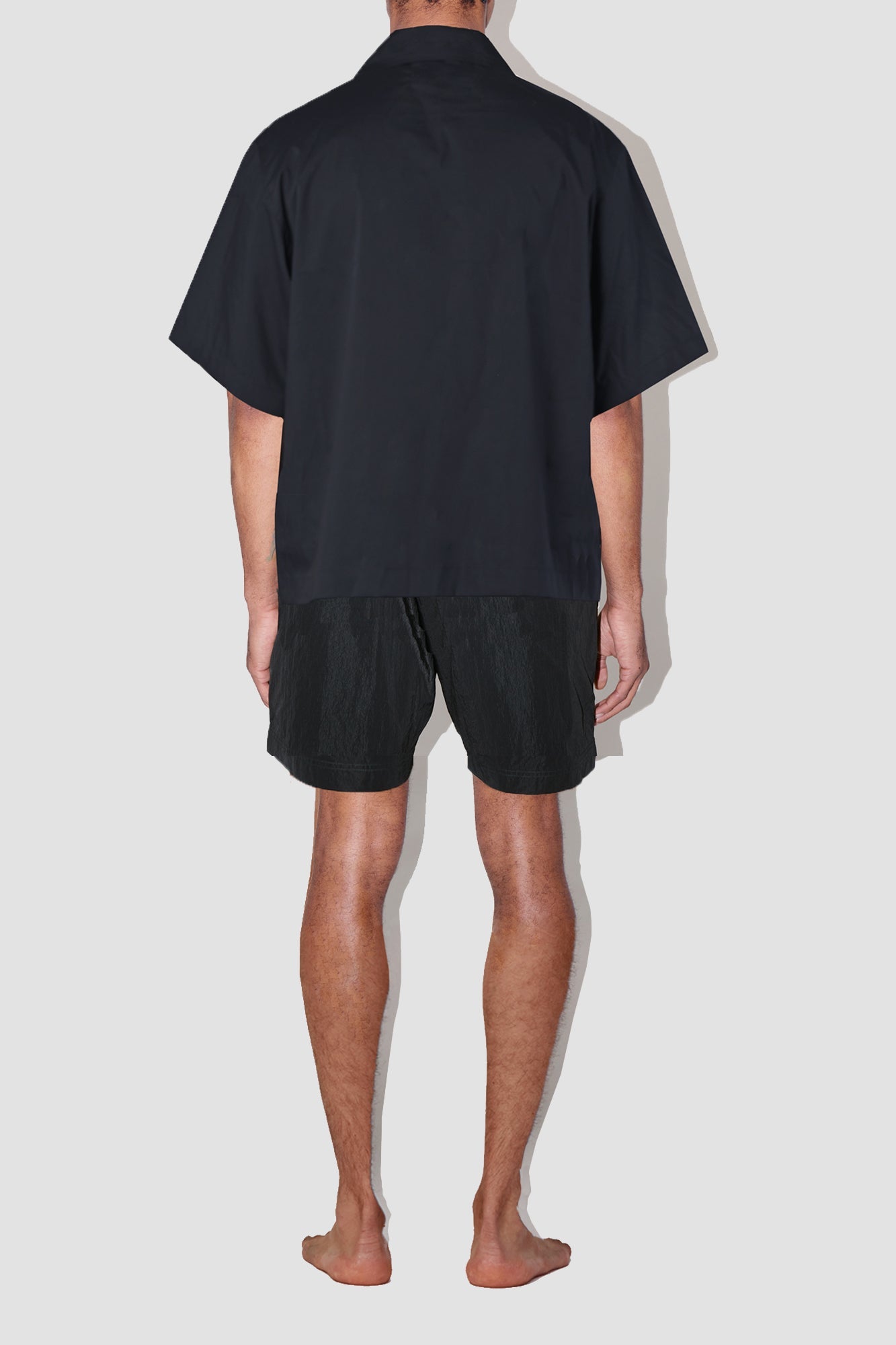 SmoothWeave Black Micro Twill Cuban Shirt