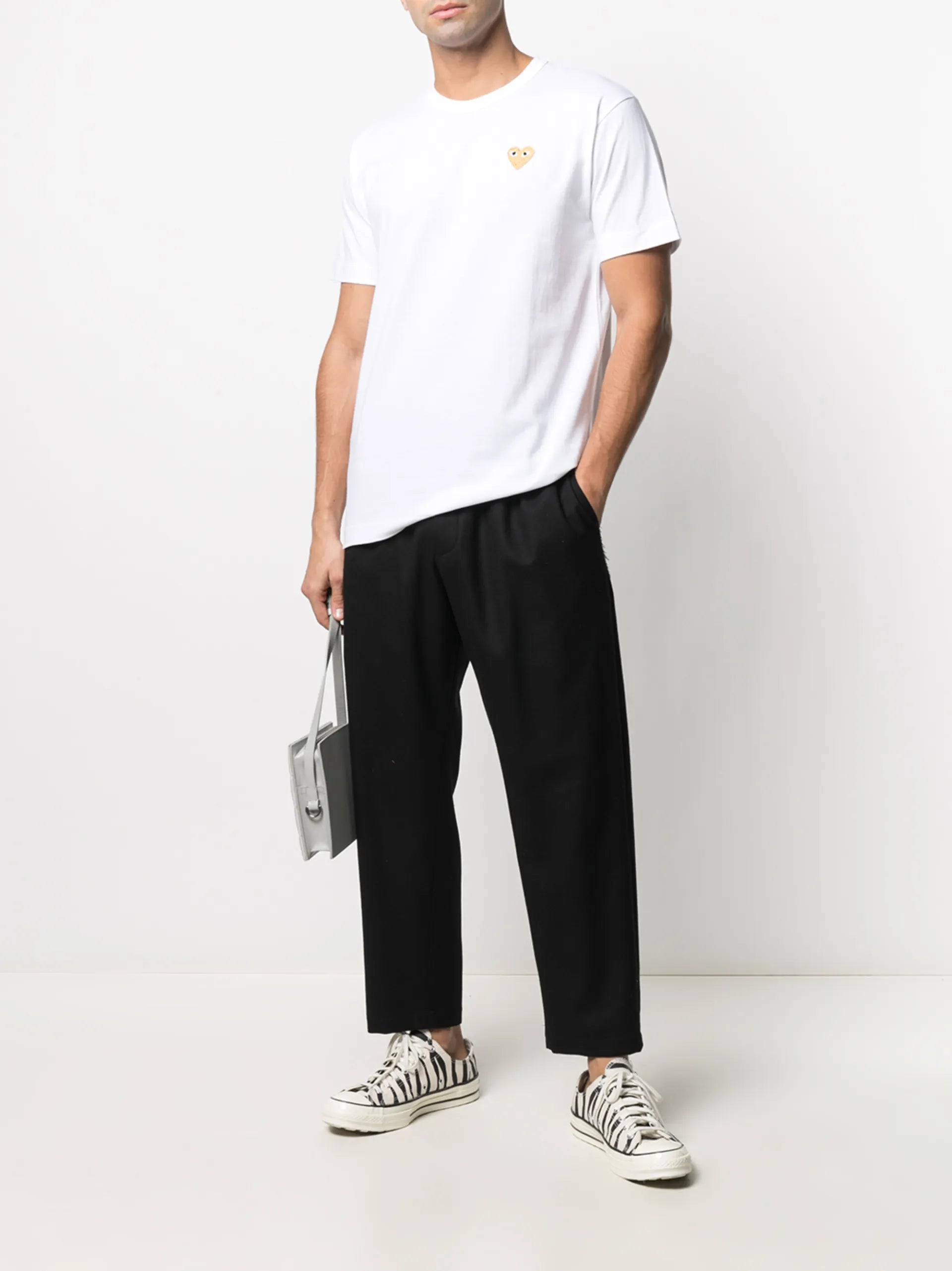 Comme Des Garçons Play Embroidered Logo Cotton T-shirt