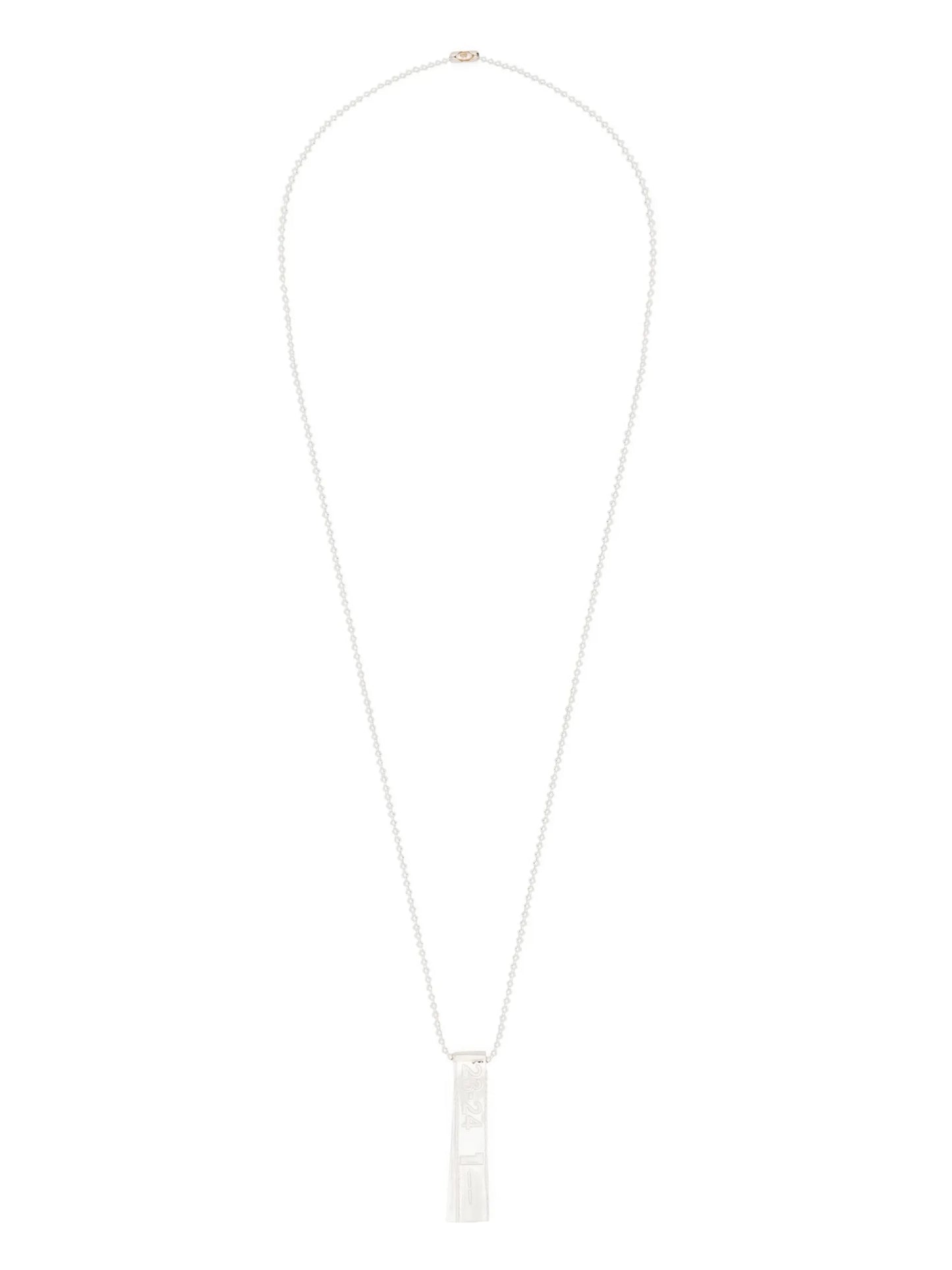 Maison MIHARA YASUHIRO Embossed Pendant Ball Chain Necklace - detail - Maison MIHARA YASUHIRO
