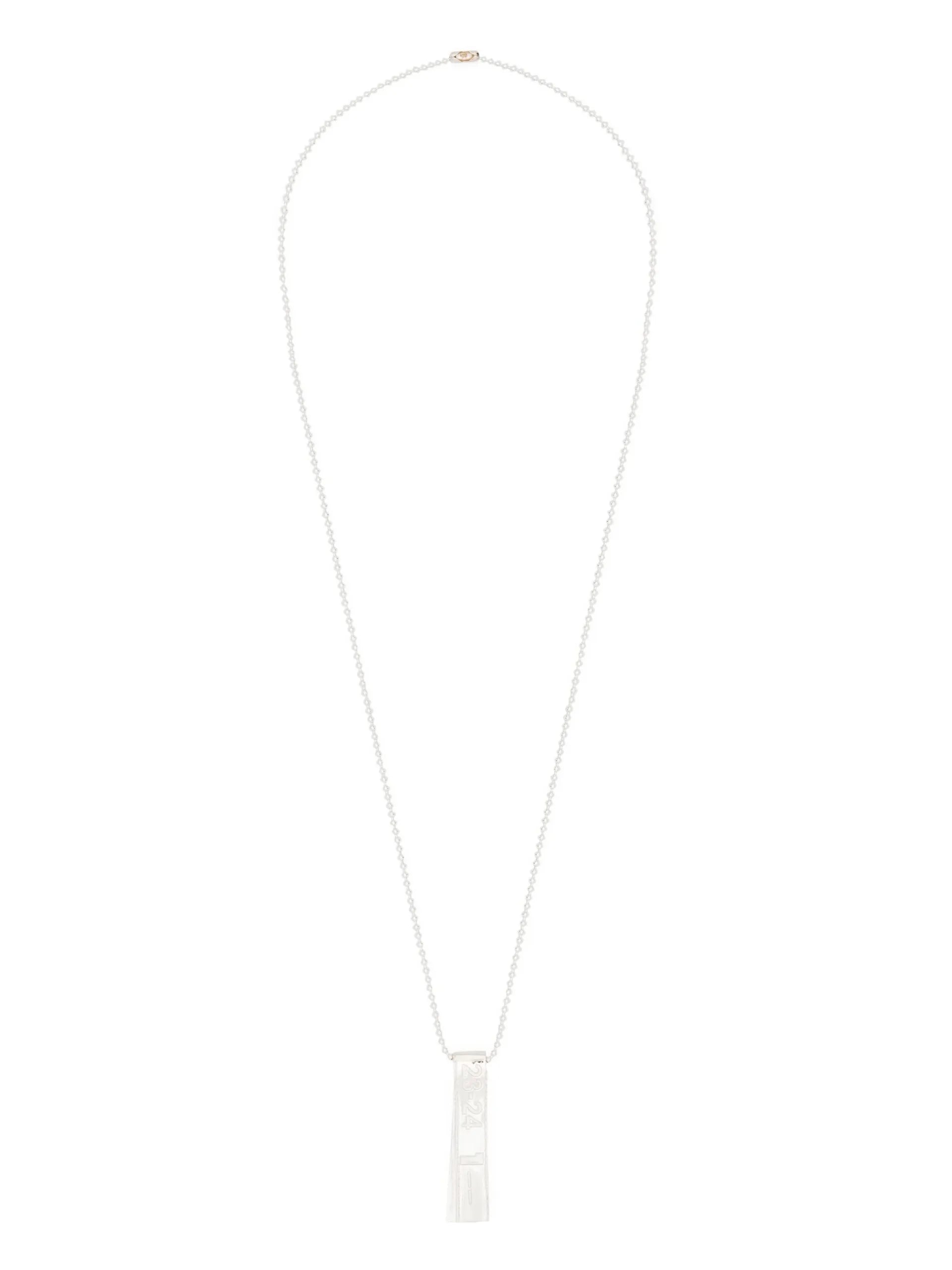 Maison MIHARA YASUHIRO Embossed Pendant Ball Chain Necklace - detail - Maison MIHARA YASUHIRO
