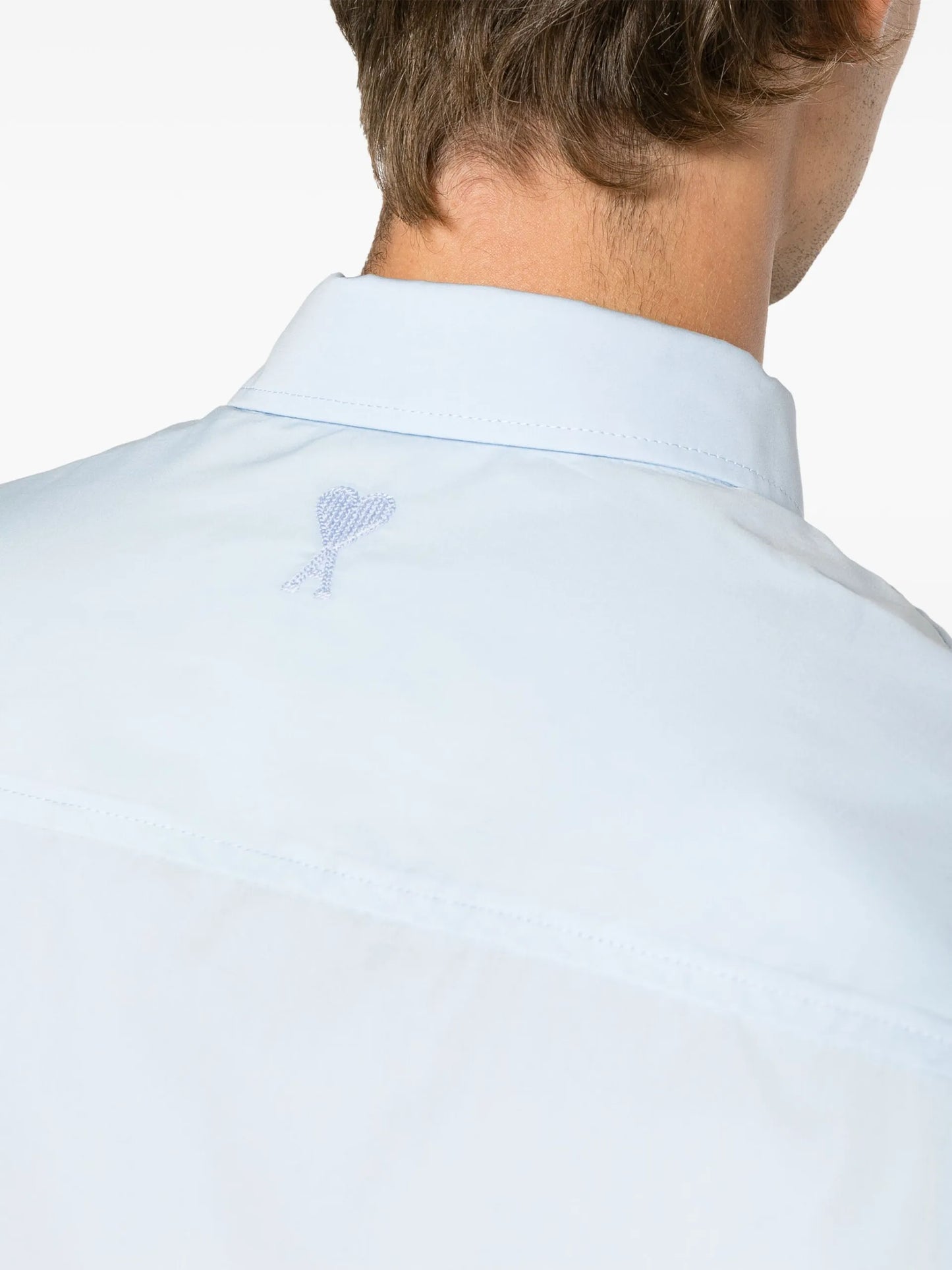 AMI Paris Ami De Coeur-embroidered Cotton Shirt - vue 5 - AMI Paris