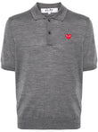 Comme Des Garçons Play Heart-patch Wool Polo Shirt AXN094051 Vue 1