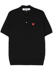 Comme Des Garçons Play Heart-patch Wool Polo Shirt AXN094051 Vue 1