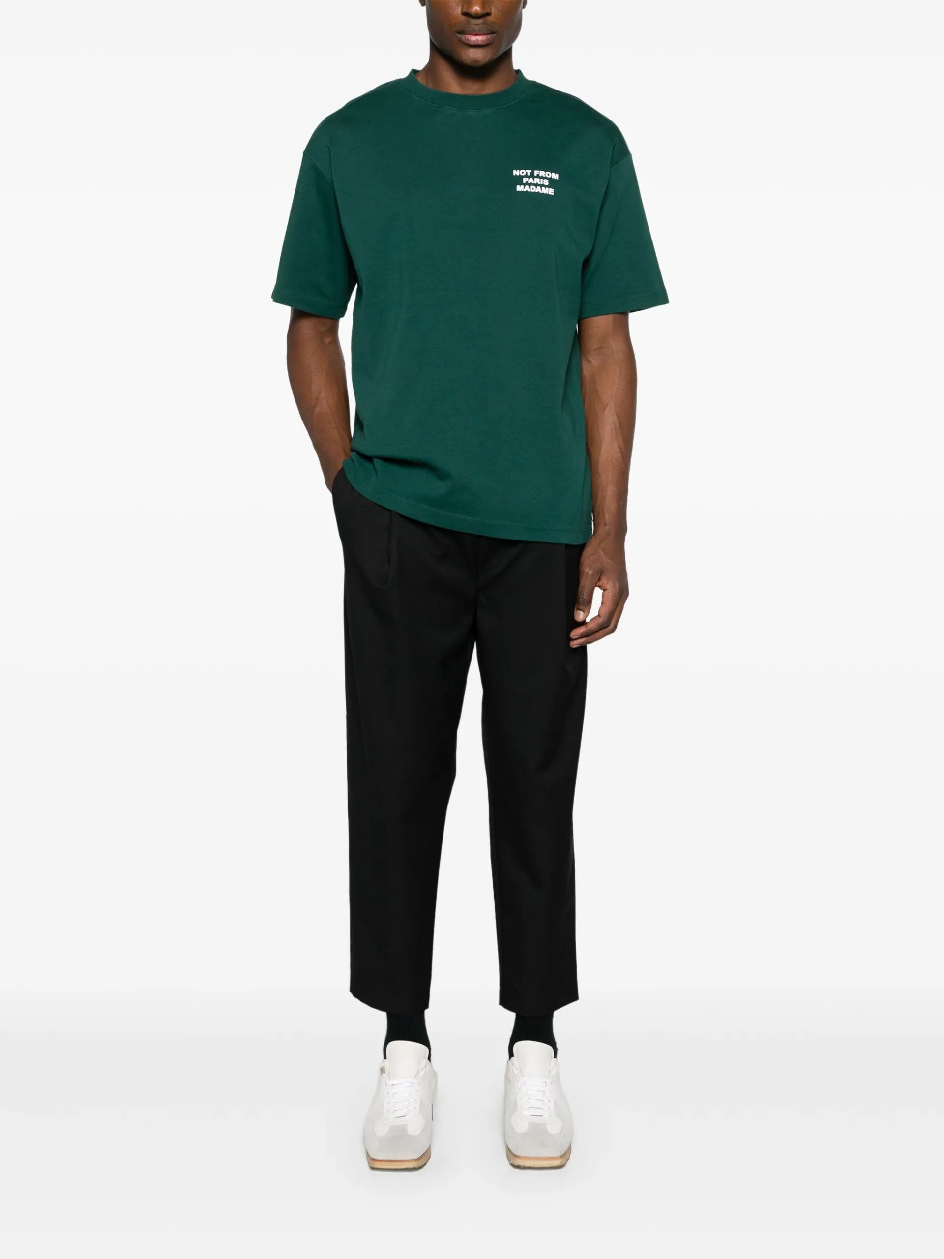 Drôle De Monsieur Drawstring Twill Cropped Trousers