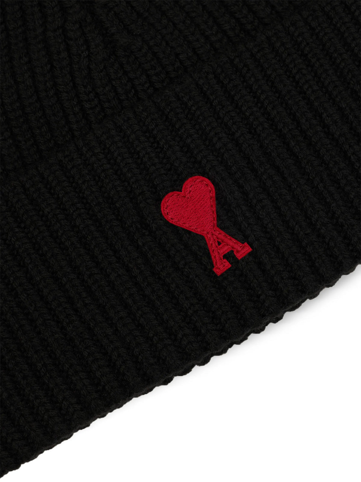 AMI Paris black wool beanie with Ami De Coeur coloris Black - vue 4