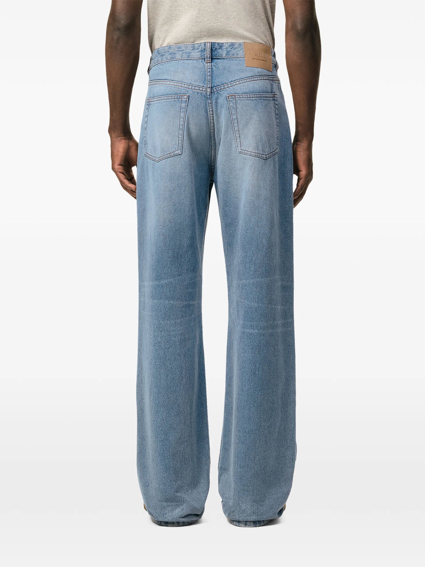 AMI Paris Wide-leg Jeans Blue Cotton - vue 4 - AMI Paris