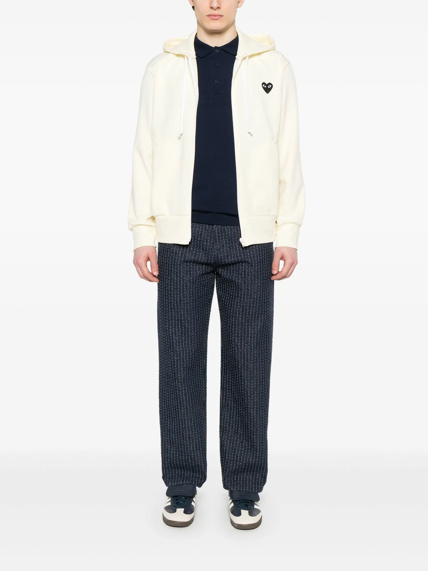 Comme Des Garçons Play Large Heart-print Zip-up Hoodie AXT254 Vue 2