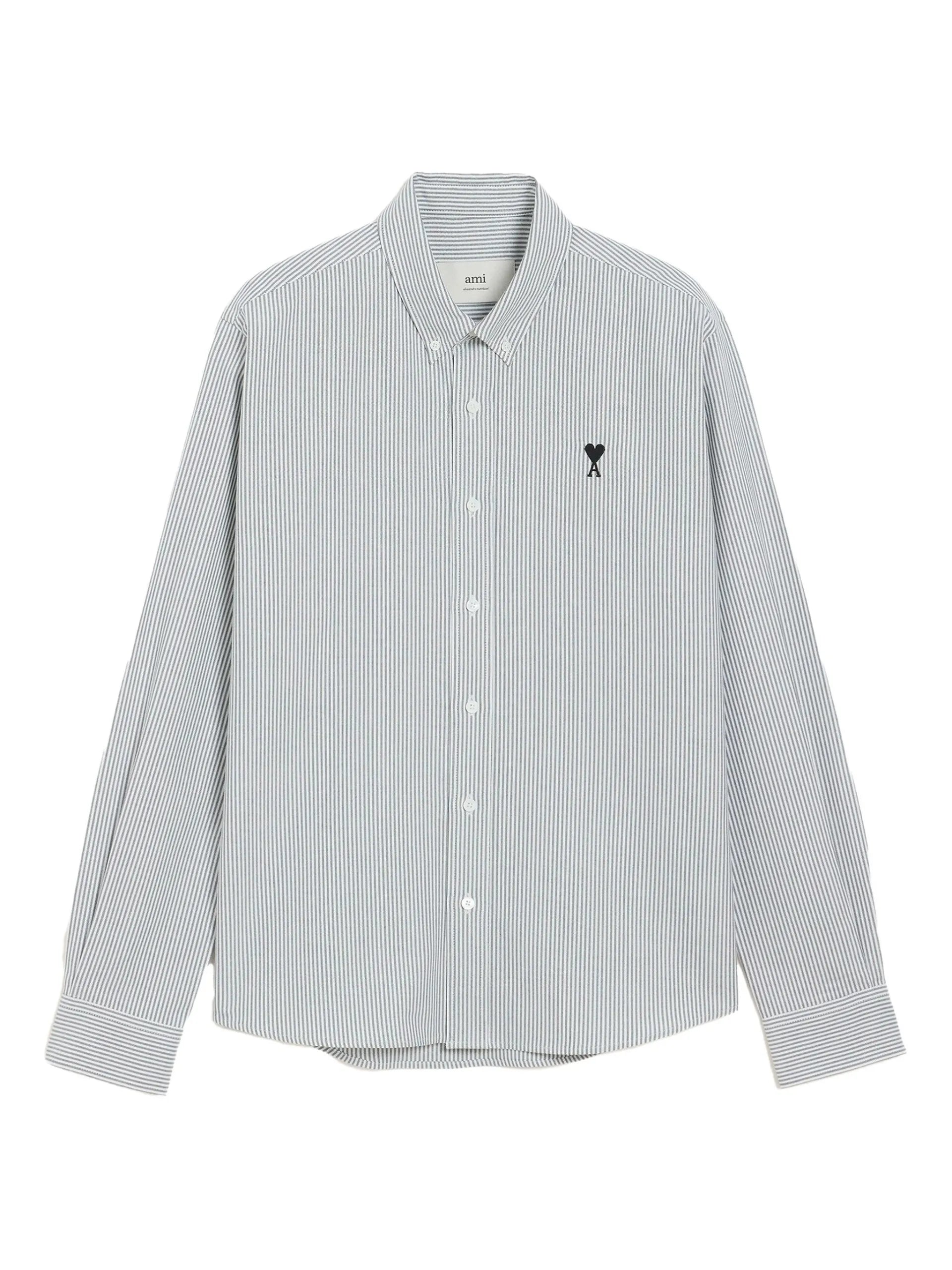 AMI Paris De Coeur Monogram Striped-pattern Shirt - AMI Paris | Le Block Lyon