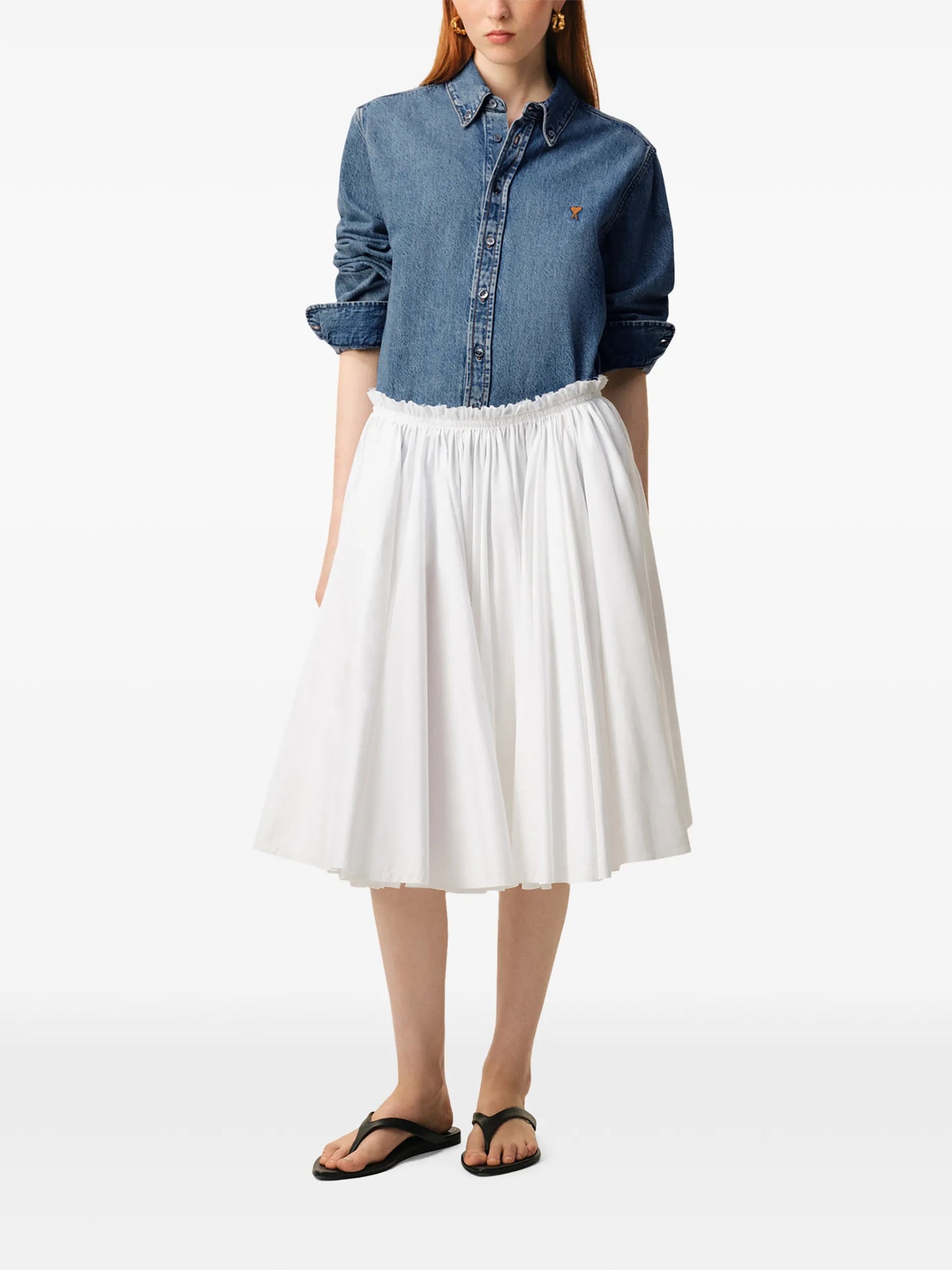AMI Paris Ami De Coeur Buttned Cotton Shirt E26USH786DE0056 Vue 3