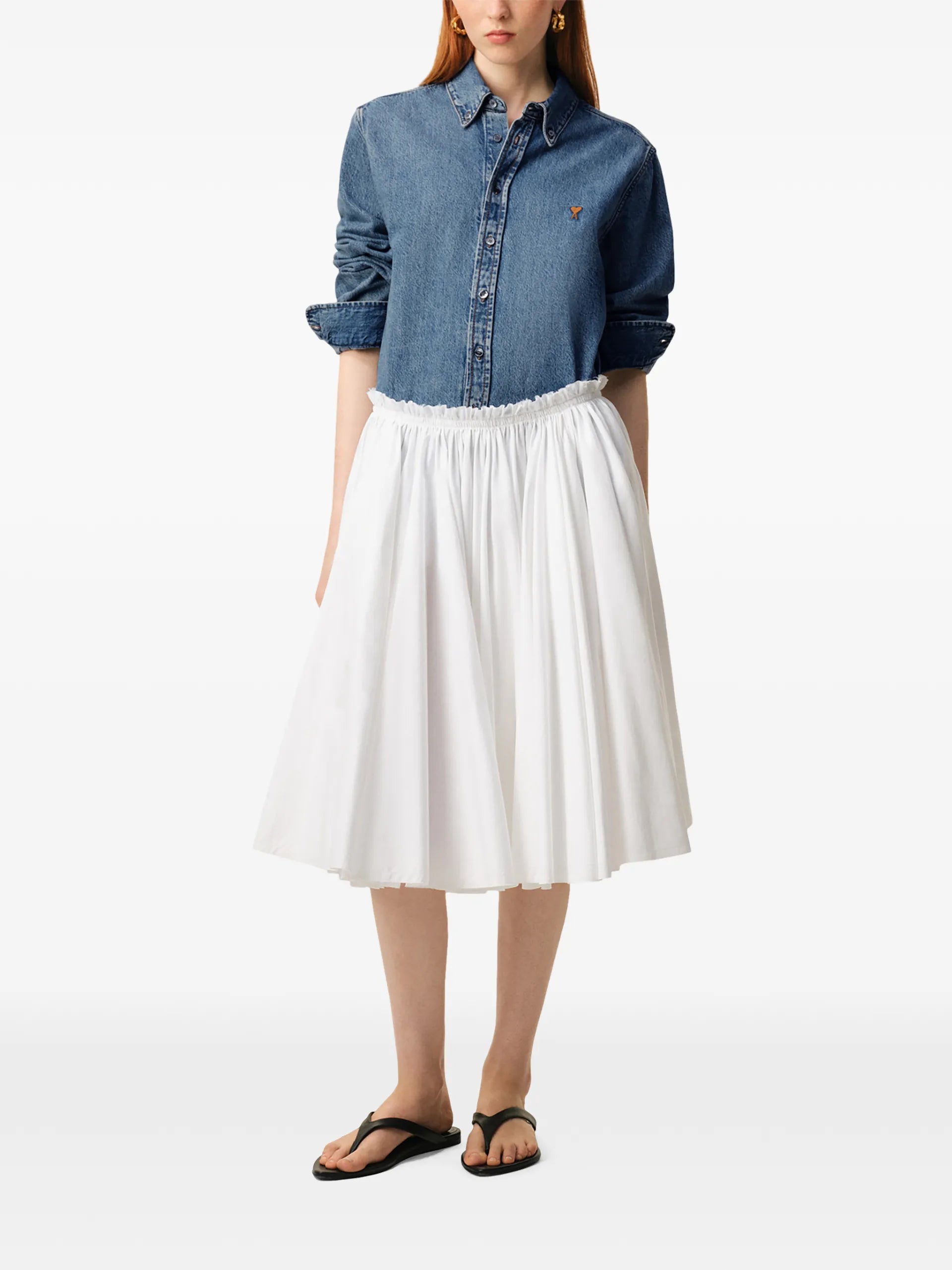 AMI Paris Ami De Coeur Buttned Cotton Shirt E26USH786DE0056 Vue 3