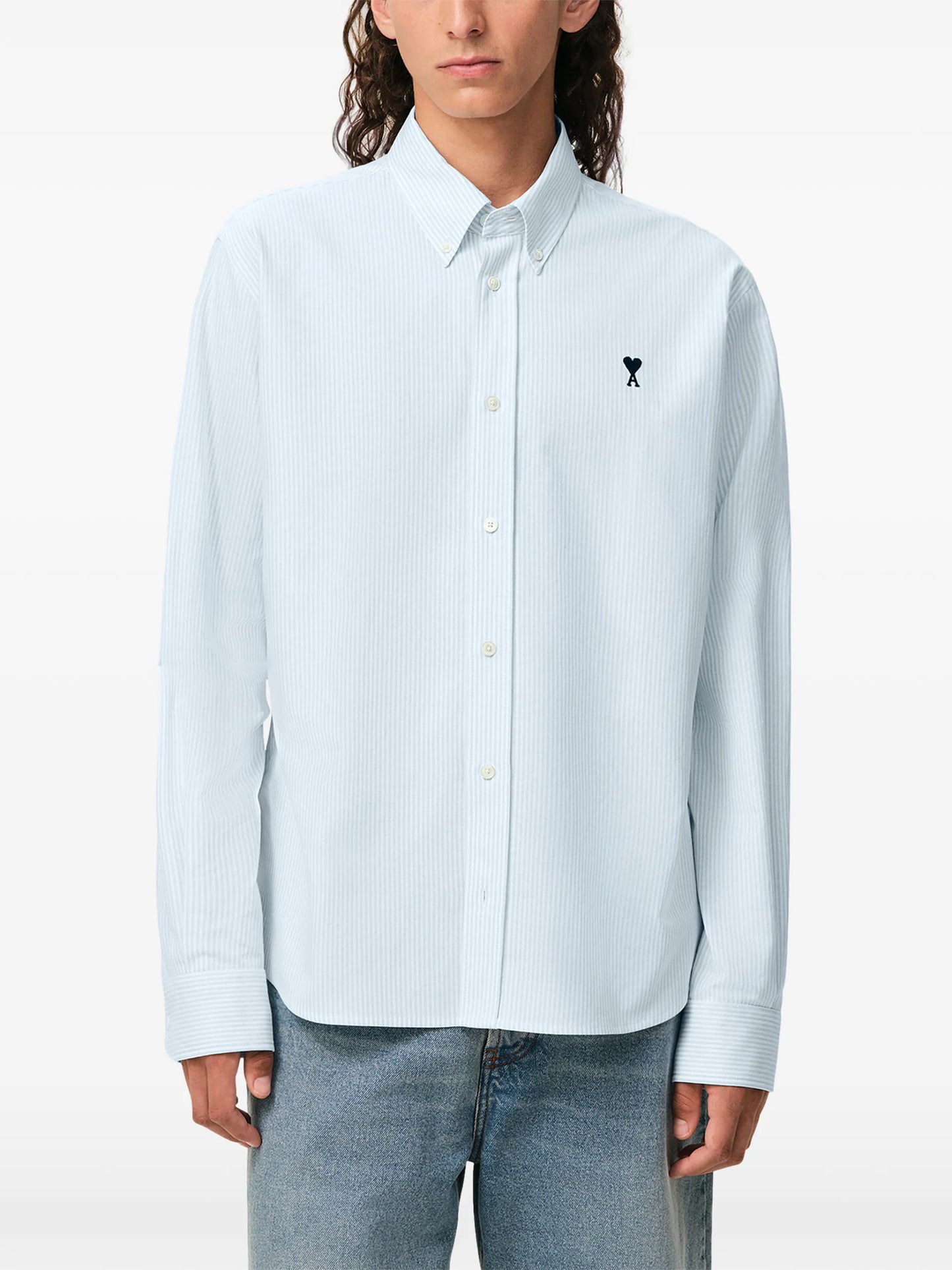 AMI Paris Ami De Coeur Cotton Buttoned Shirt E26HSH763CO0087 Vue 3