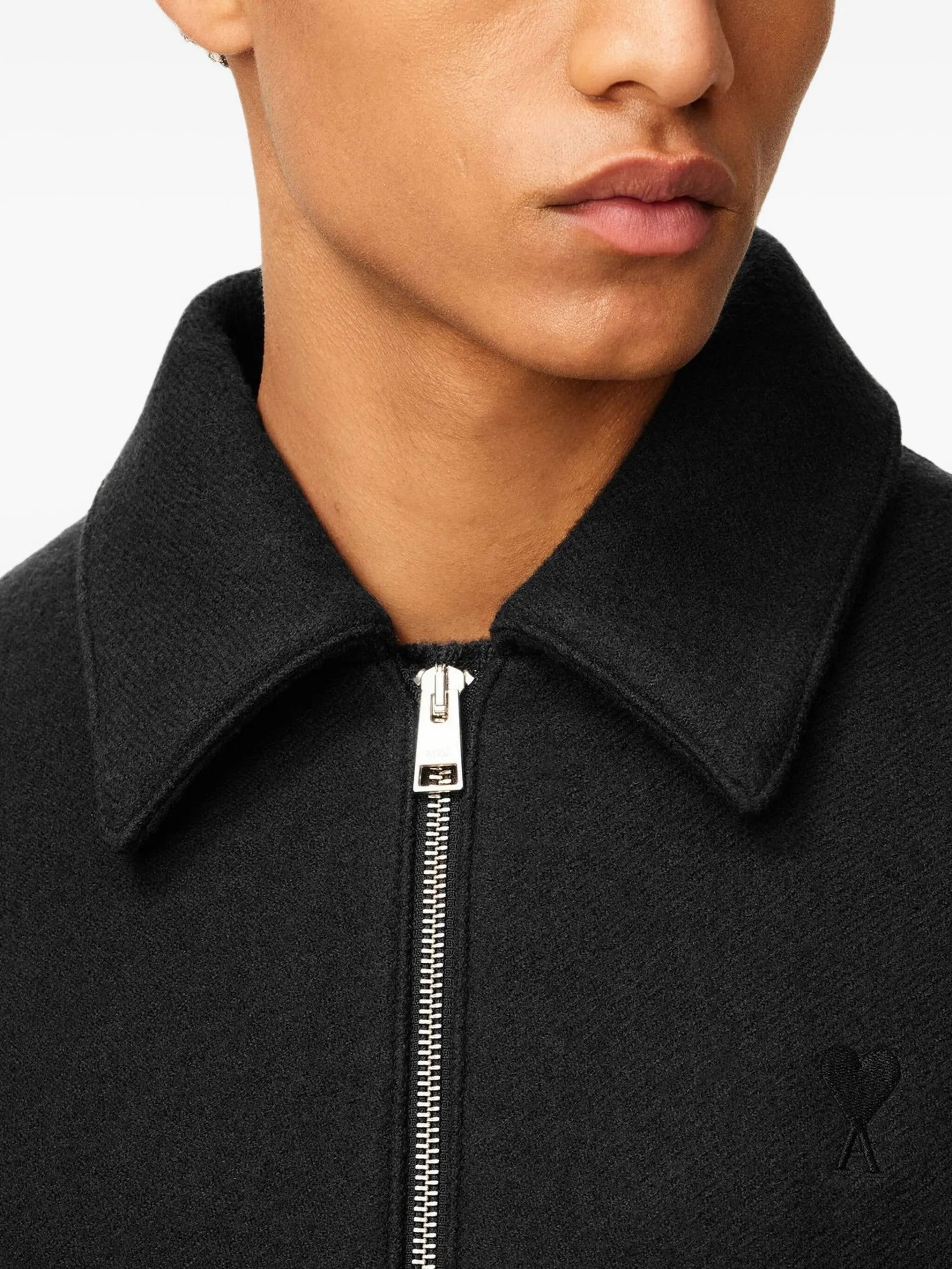 AMI Paris Ami De Coeur Zip-fastening Grey Jacket - vue 6 - AMI Paris