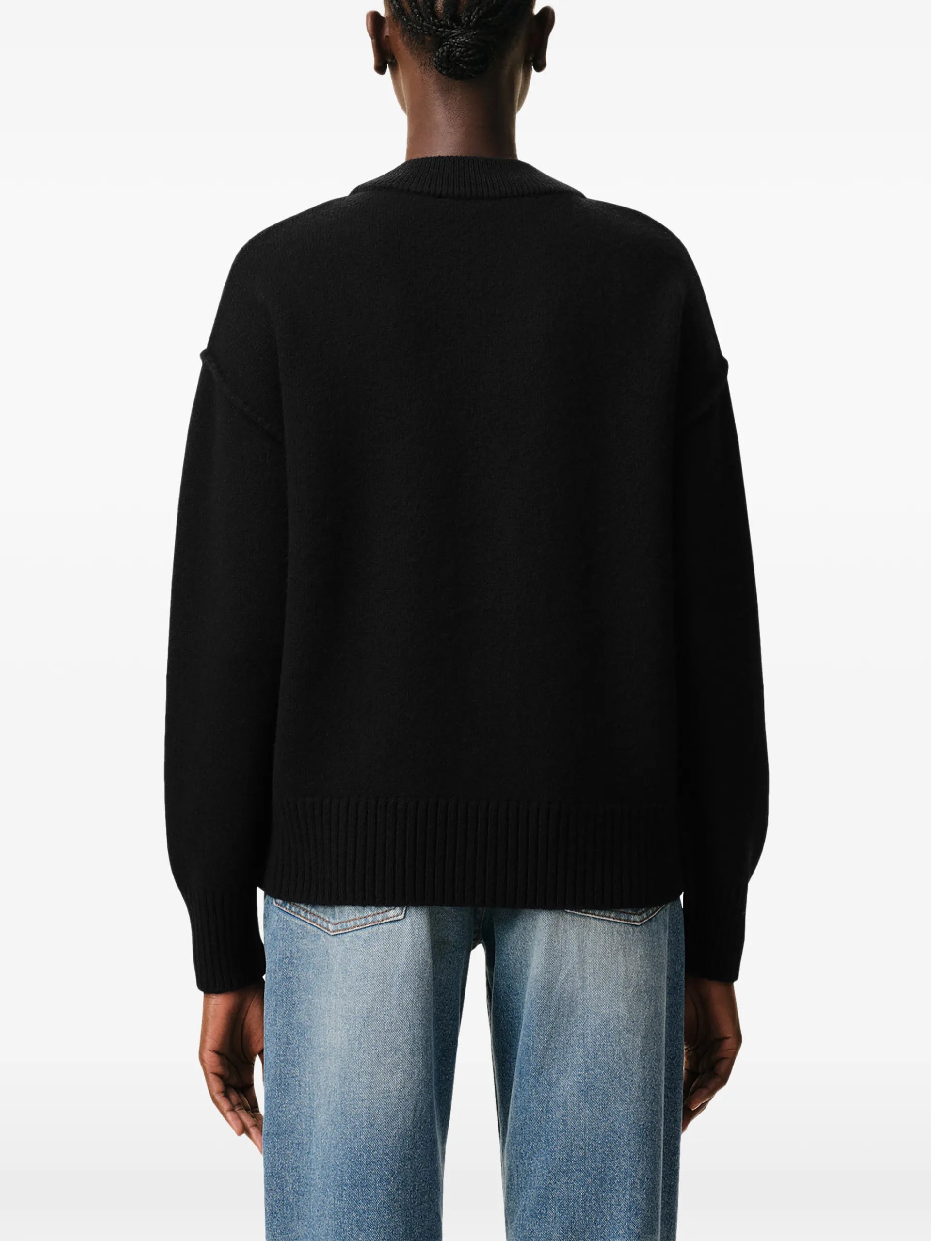 AMI Paris Logo-appliqué Buttoned Cardigan - vue 5 - AMI Paris