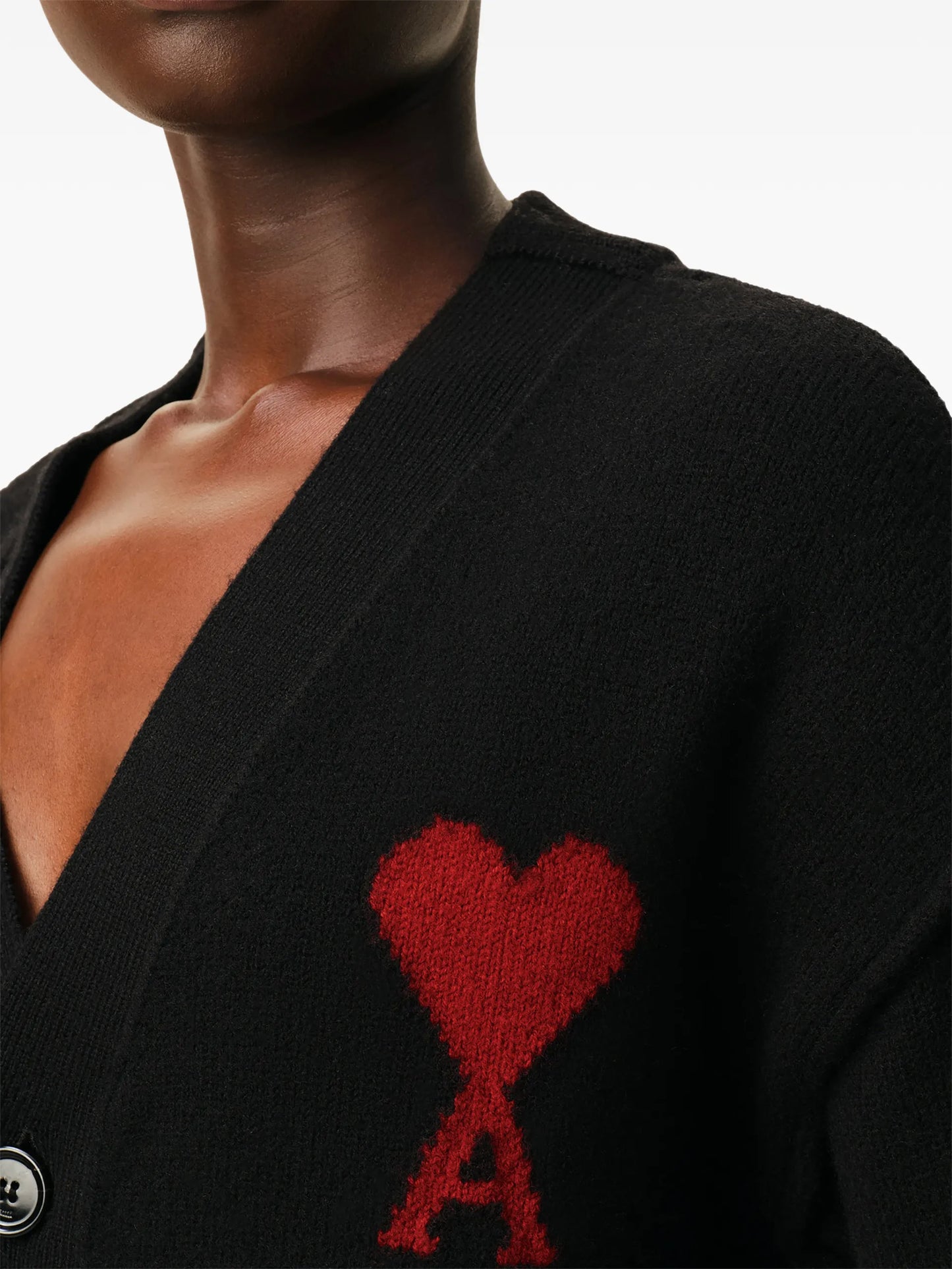 AMI Paris Logo-appliqué Buttoned Cardigan - vue 7 - AMI Paris
