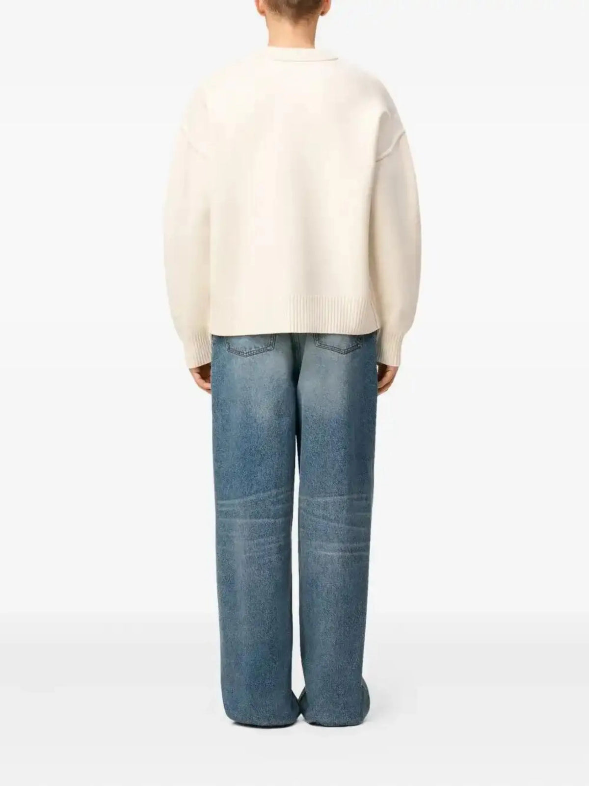 AMI Paris Ami De Coeur crew-neck wool sweater coloris Neutrals - vue 4