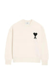 AMI Paris Ami De Coeur crew-neck wool sweater coloris Neutrals