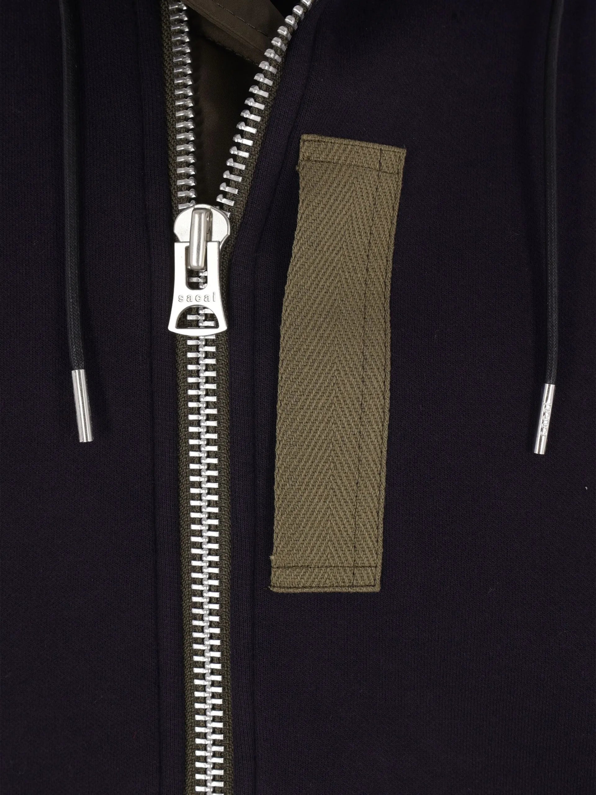 Sacai Zip-up Hoodie Purple Cotton - detail - sacai