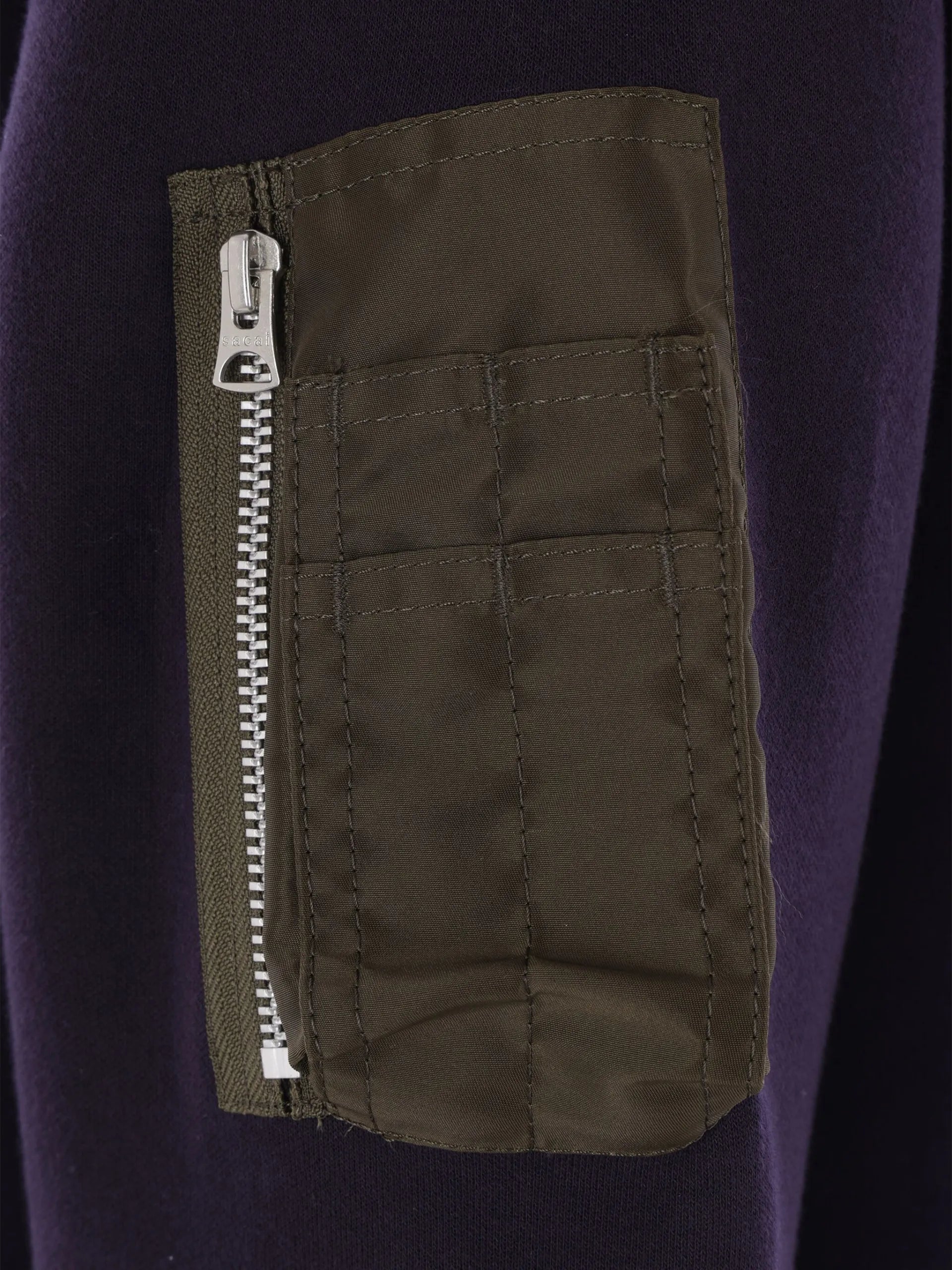 Sacai Zip-up Hoodie Purple Cotton - vue 4 - sacai