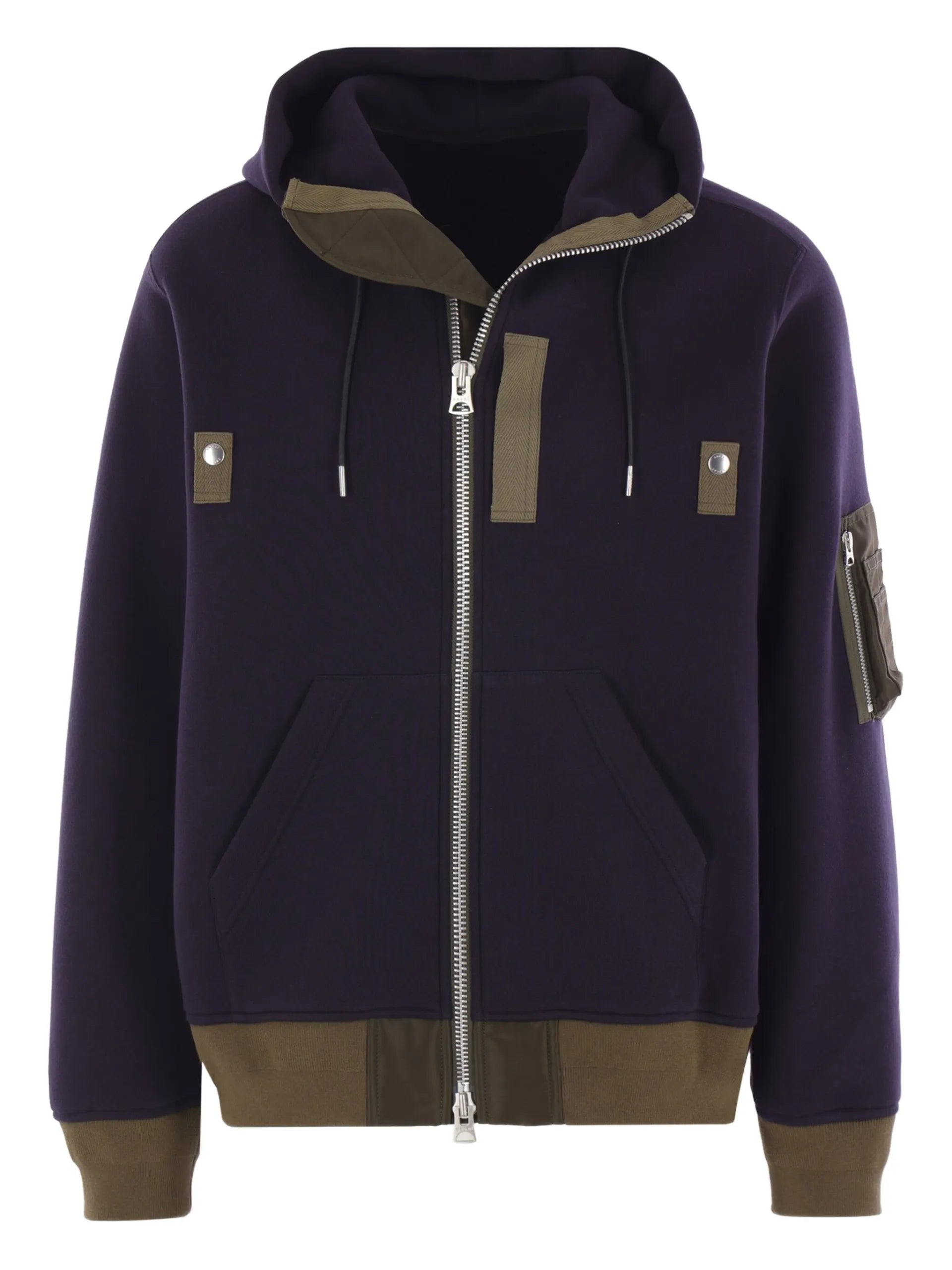 Sacai Zip-up Hoodie Purple Cotton - sacai | Le Block Lyon