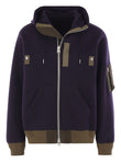 Sacai Zip-up Hoodie Purple Cotton - sacai | Le Block Lyon
