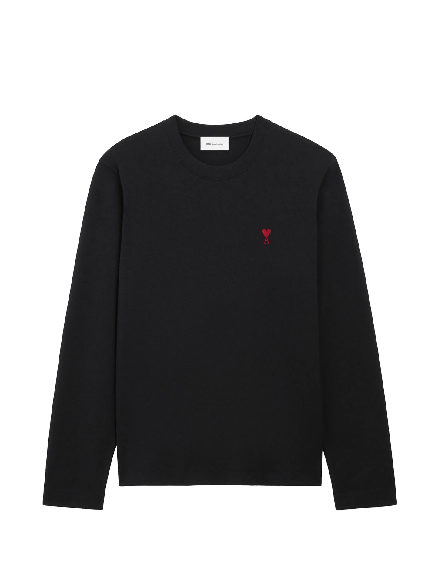 AMI Paris Ami De Coeur Organic-cotton Long-sleeve T-shirt E26BFUTS235724 Vue 1