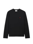 AMI Paris Ami De Coeur Organic-cotton Long-sleeve T-shirt E26BFUTS235724 Vue 1