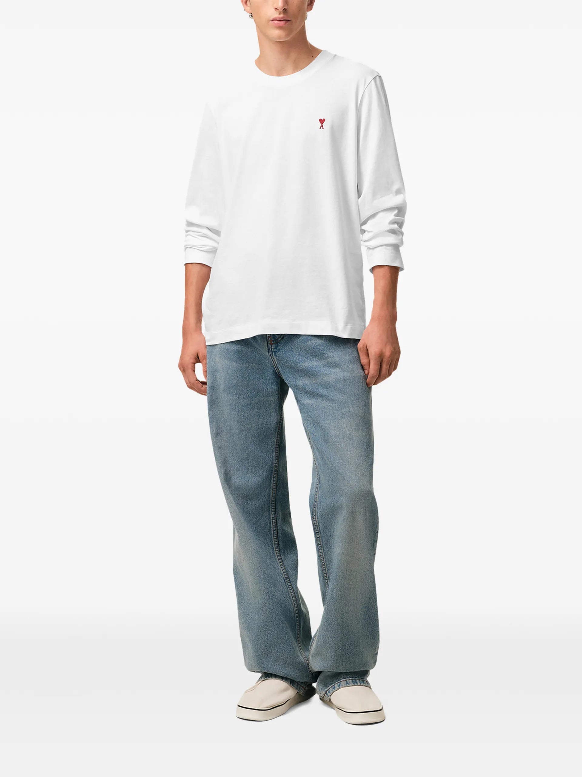 AMI Paris Ami De Coeur Organic-cotton T-shirt