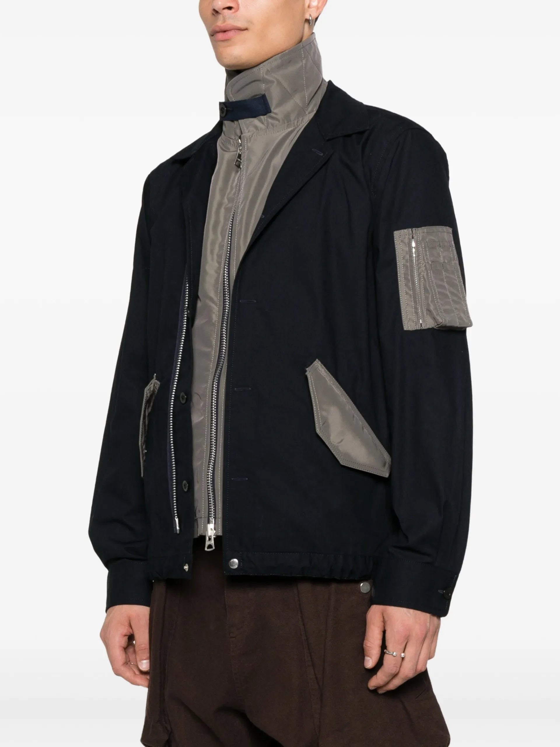 Sacai Oxford Nylon Cotton Jacket SCM244 Vue 3