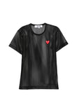 Comme Des Garçons Play Mesh Logo-patch T-shirt AXT351 Vue 1