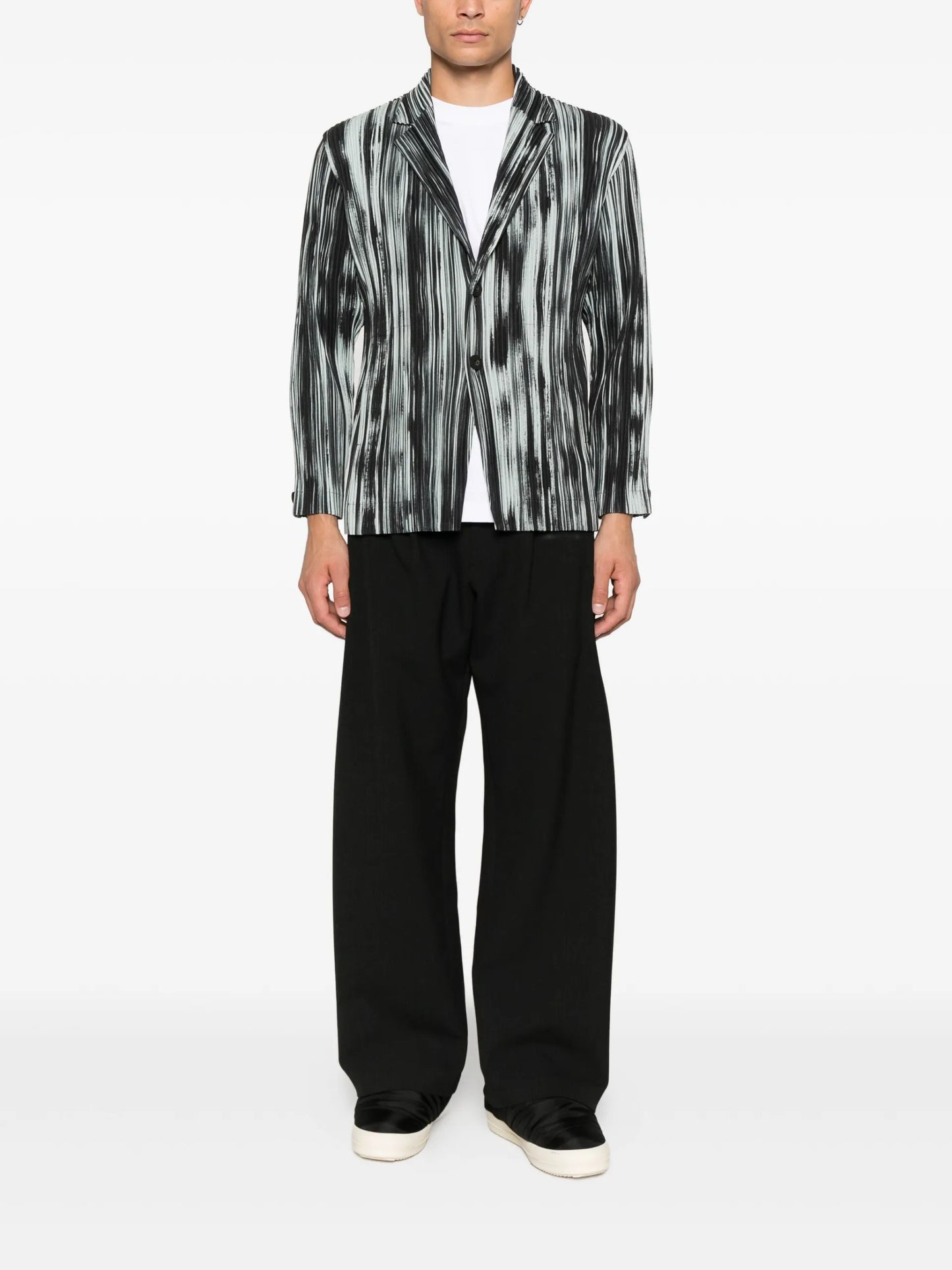 Homme Plissé Issey Miyake Striped Blazer - vue arriere - Homme Plissé Issey Miyake
