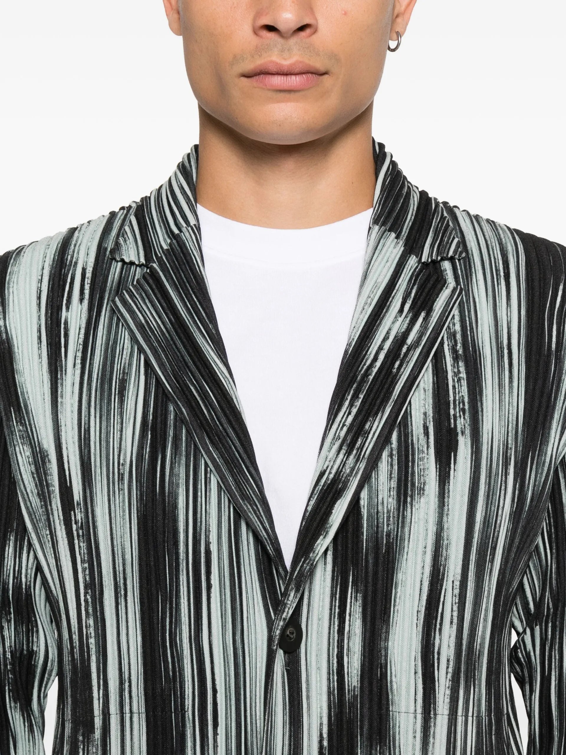 Homme Plissé Issey Miyake Striped Blazer - vue 5 - Homme Plissé Issey Miyake
