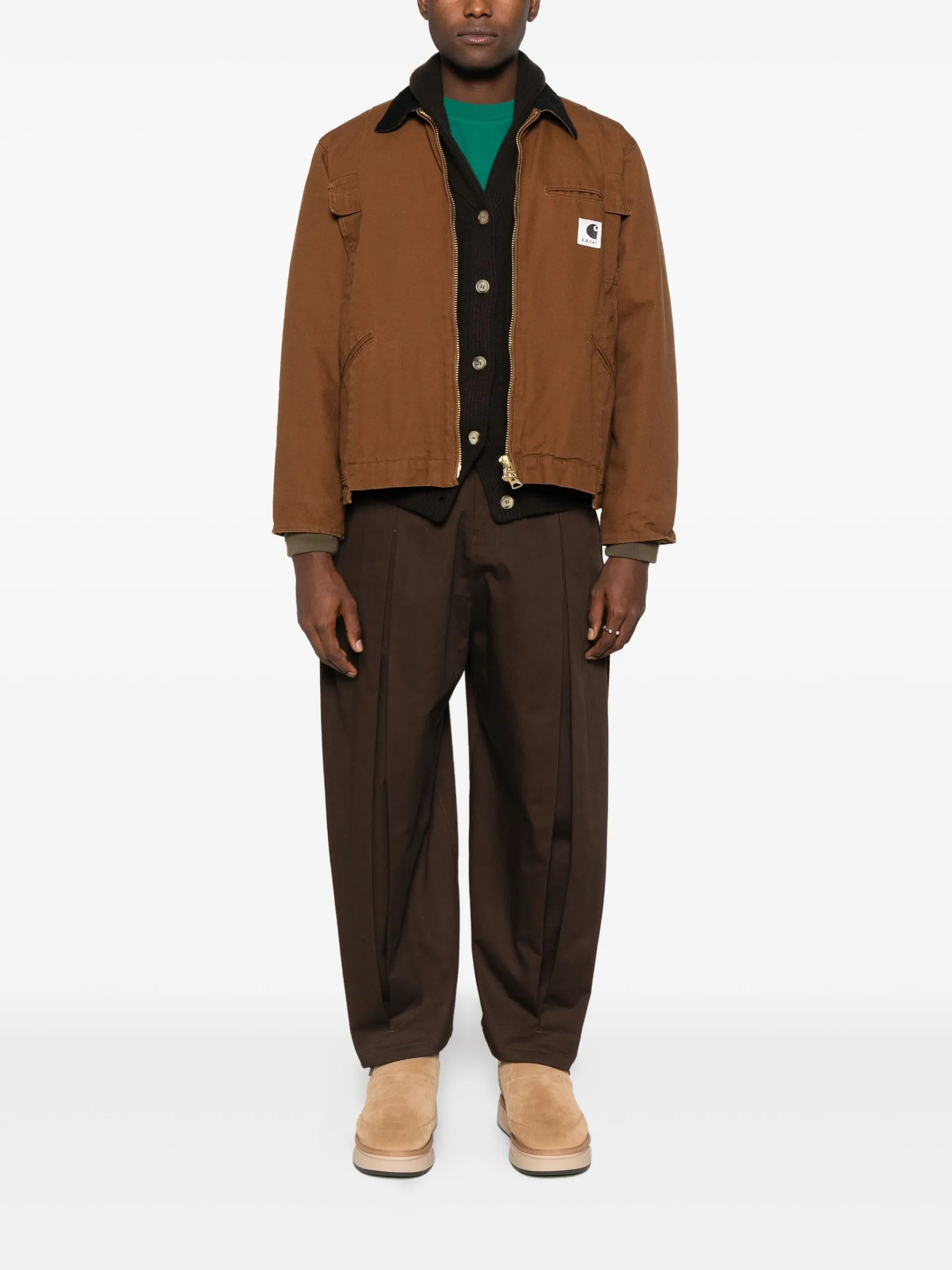Sacai X Carhartt Zip-up Contrast-collar Jacket