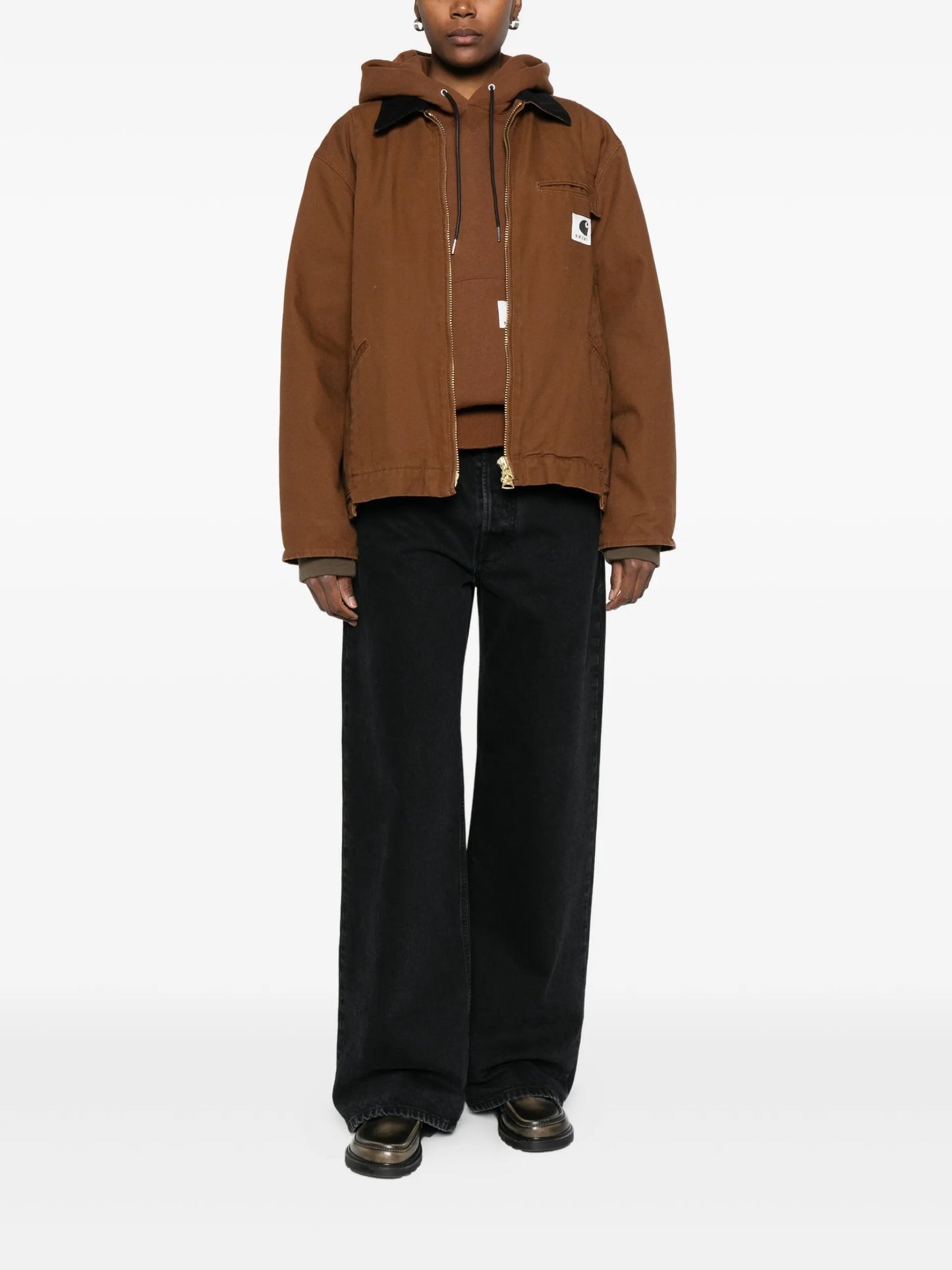 Sacai X Carhartt Zip-up Contrast-collar Jacket 2500990S642 Vue 3