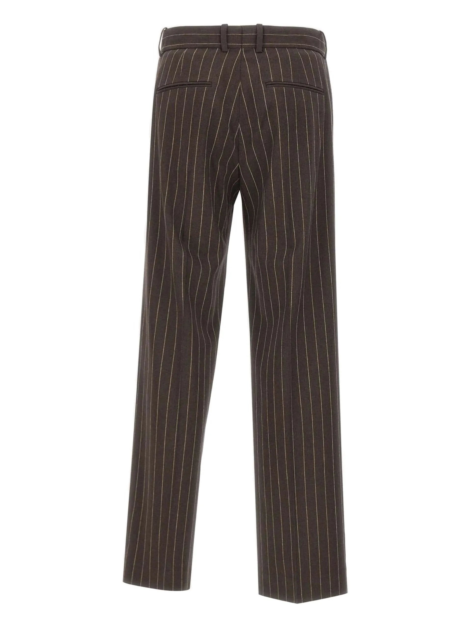 Drôle De Monsieur Pinstriped Pleated Pants