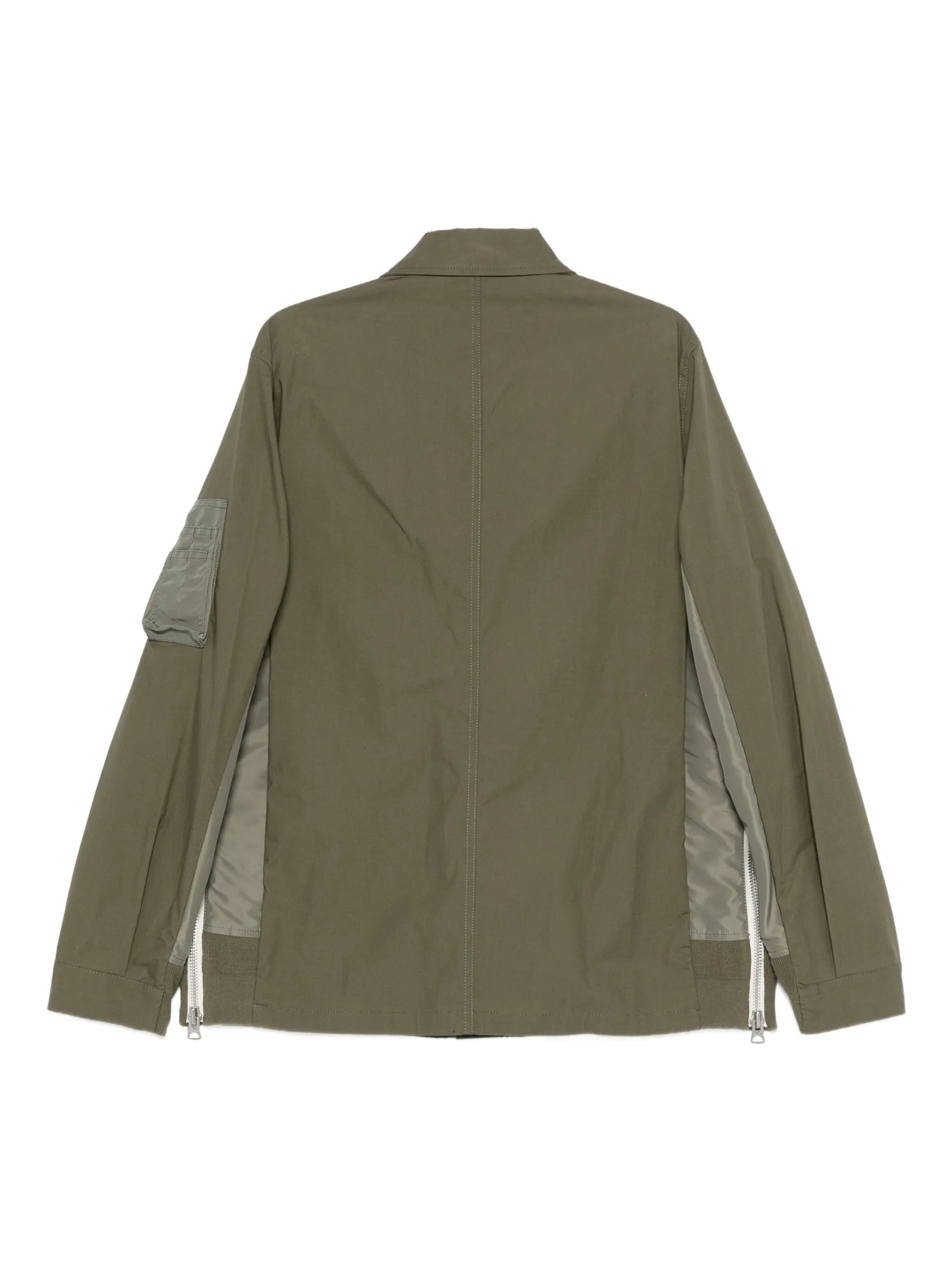 Sacai Button-down Jacket Green Polyester