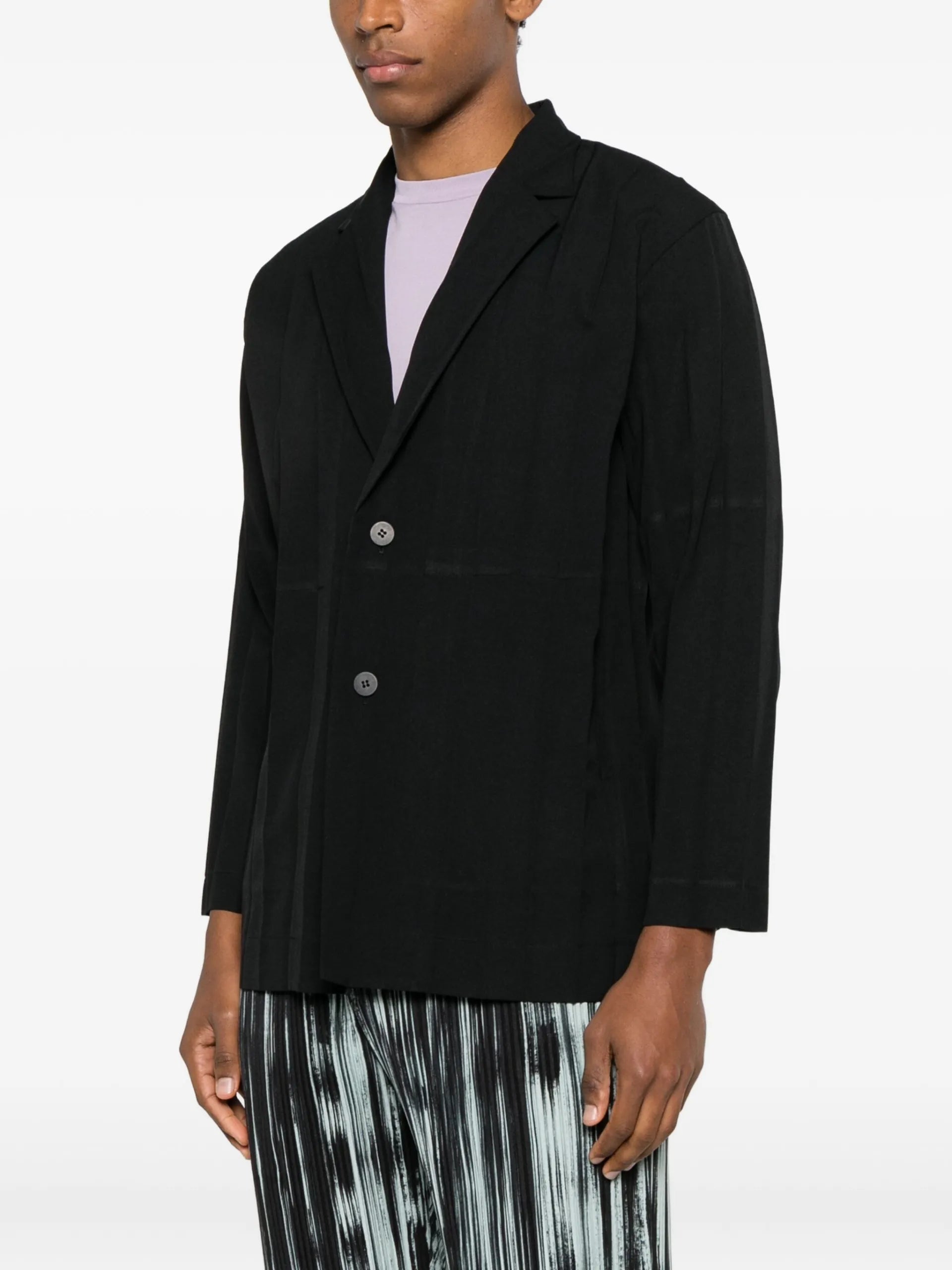 Homme Plissé Issey Miyake Pleated Buttoned Blazer HP58FD160 Vue 3