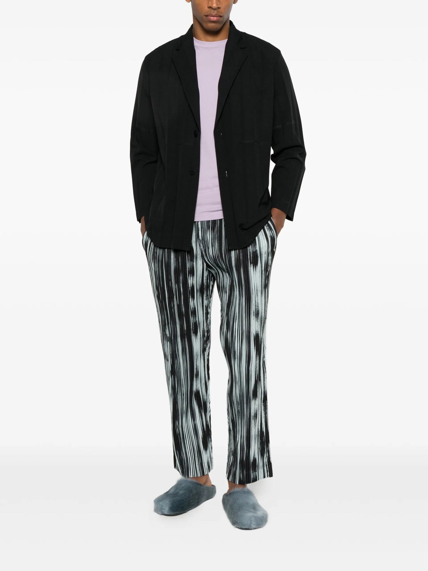 Homme Plissé Issey Miyake Pleated Buttoned Blazer HP58FD160 Vue 2