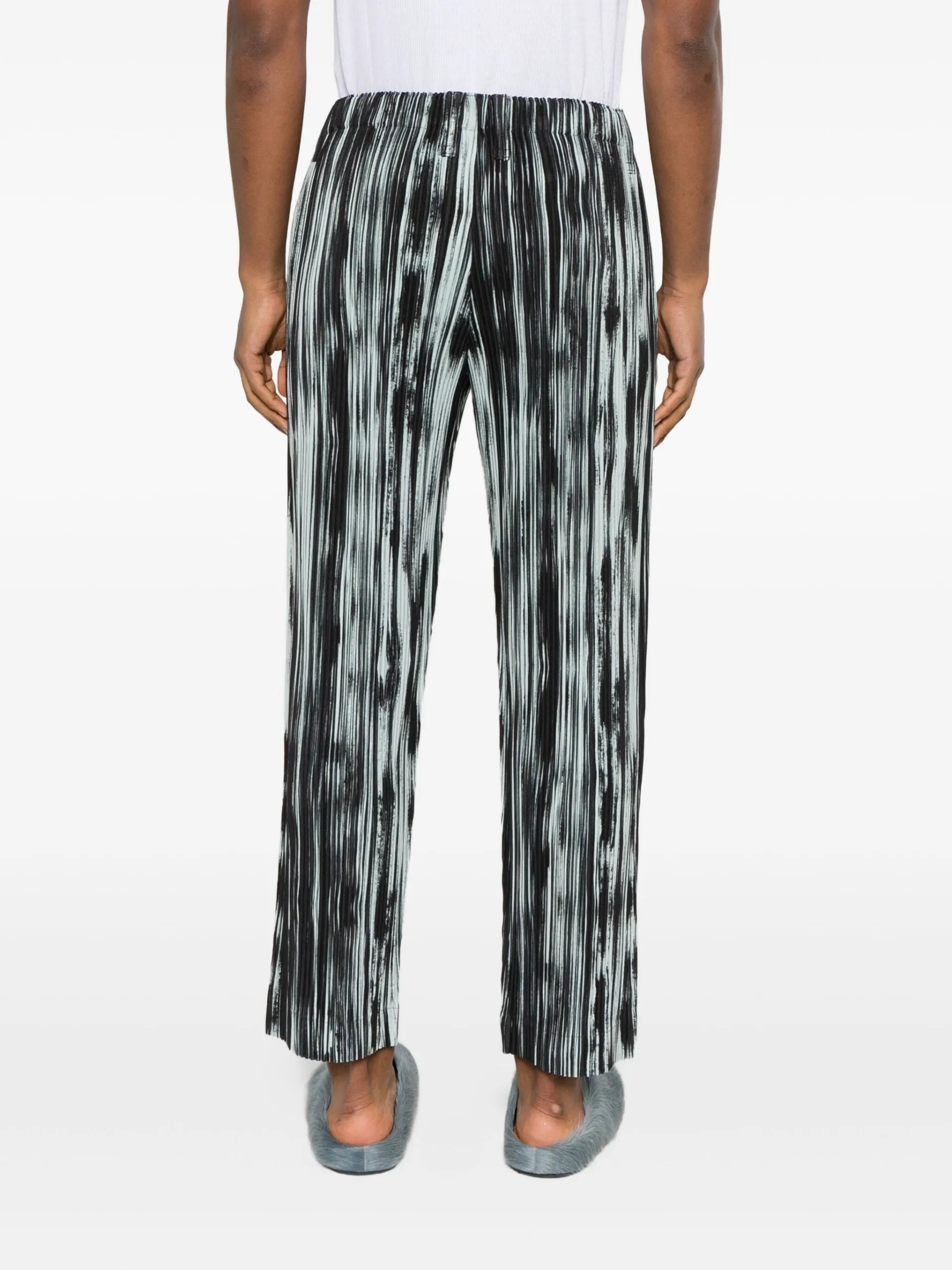 Homme Plissé Issey Miyake Brushstroke Stripe Plissé Trousers - vue 4 - Homme Plissé Issey Miyake
