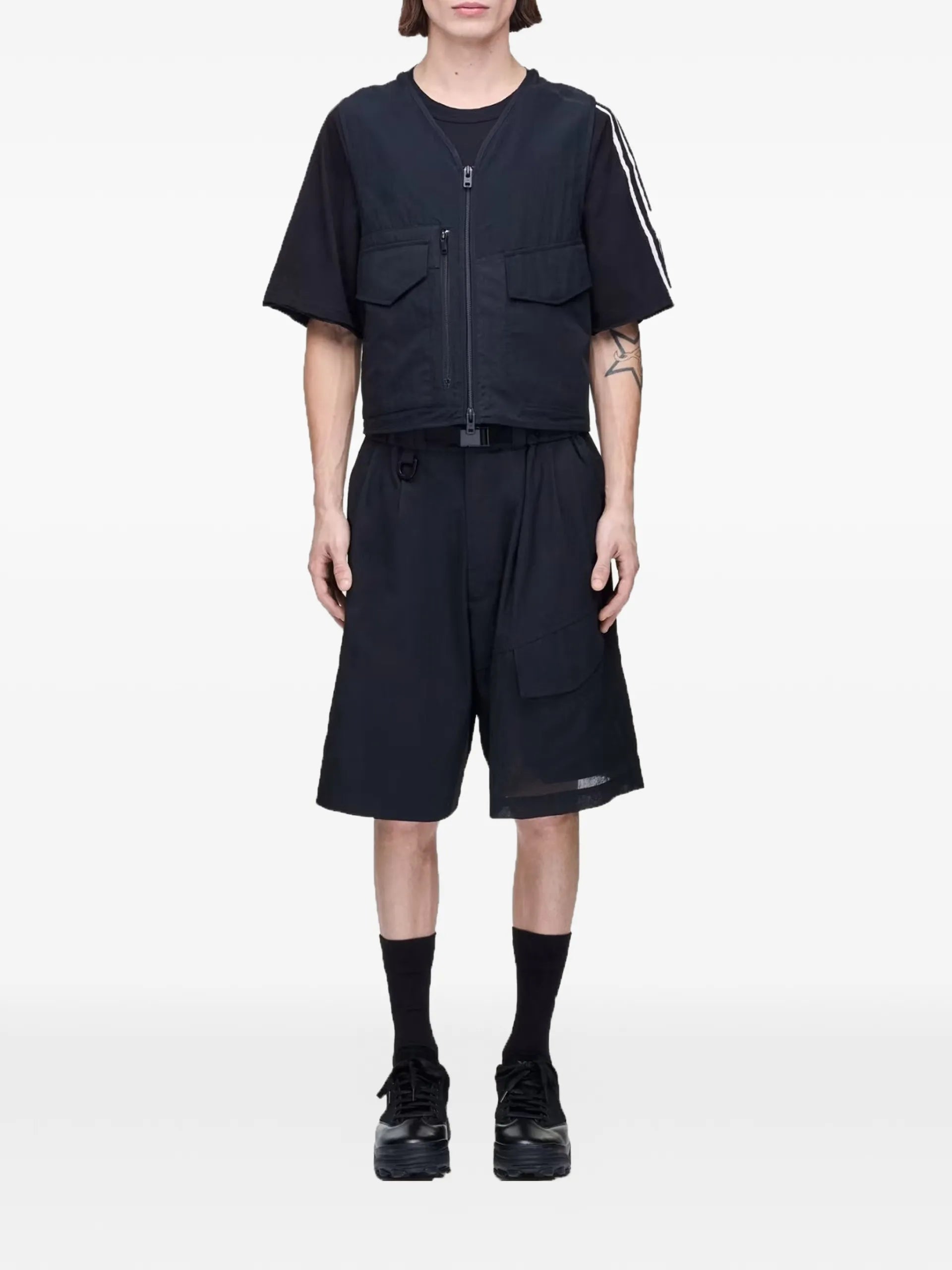 Y-3 UT Belted Shorts Black Cotton