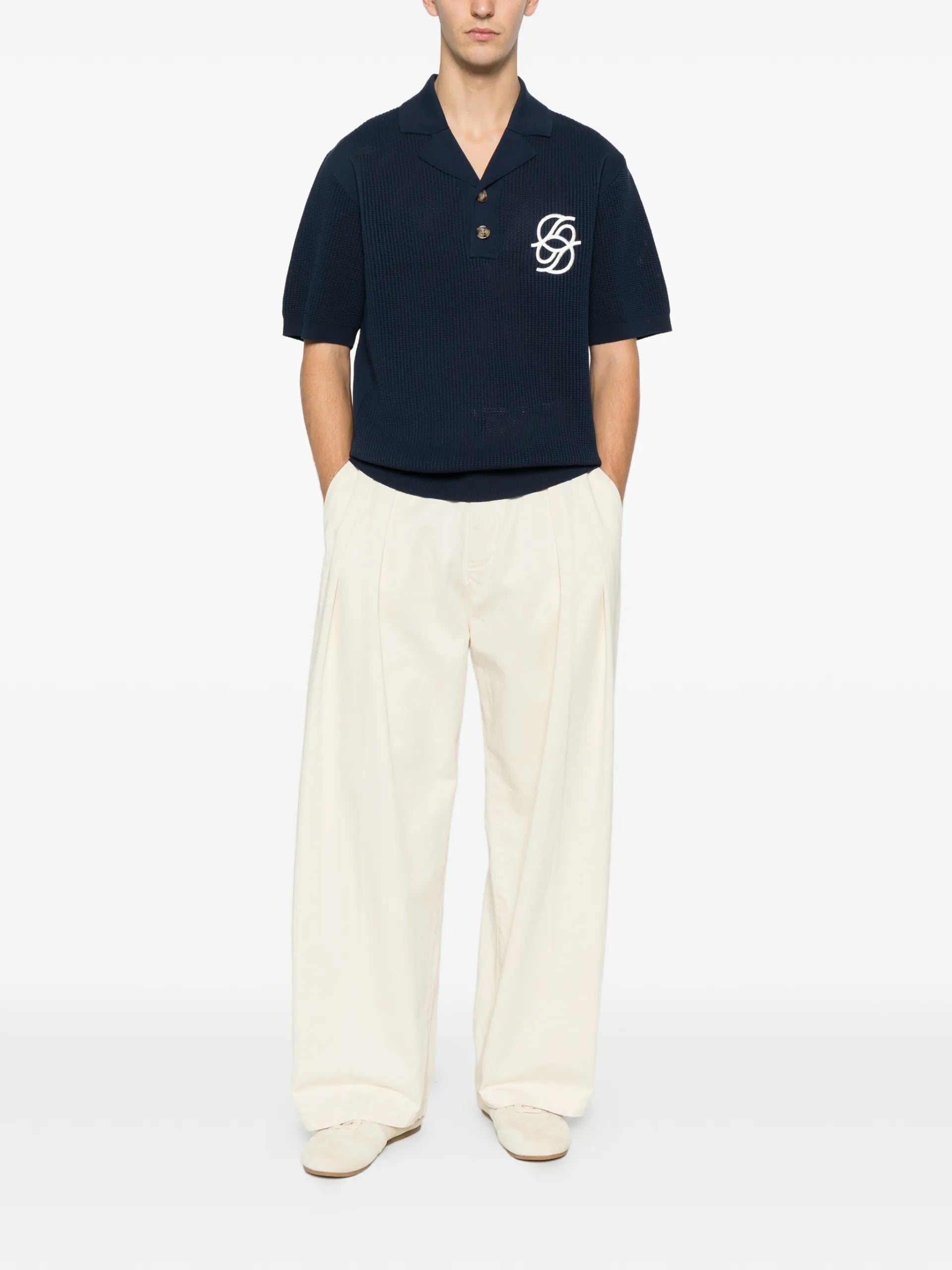 Drôle De Monsieur Polo Maille Monogramme Polo Shirt