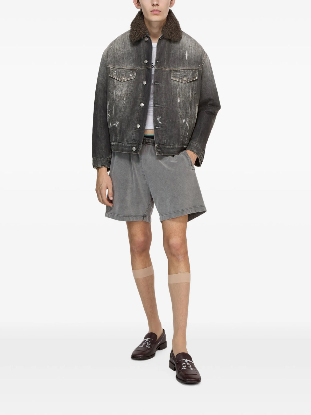 Acne Studios washed denim jacket coloris Grey - vue 2