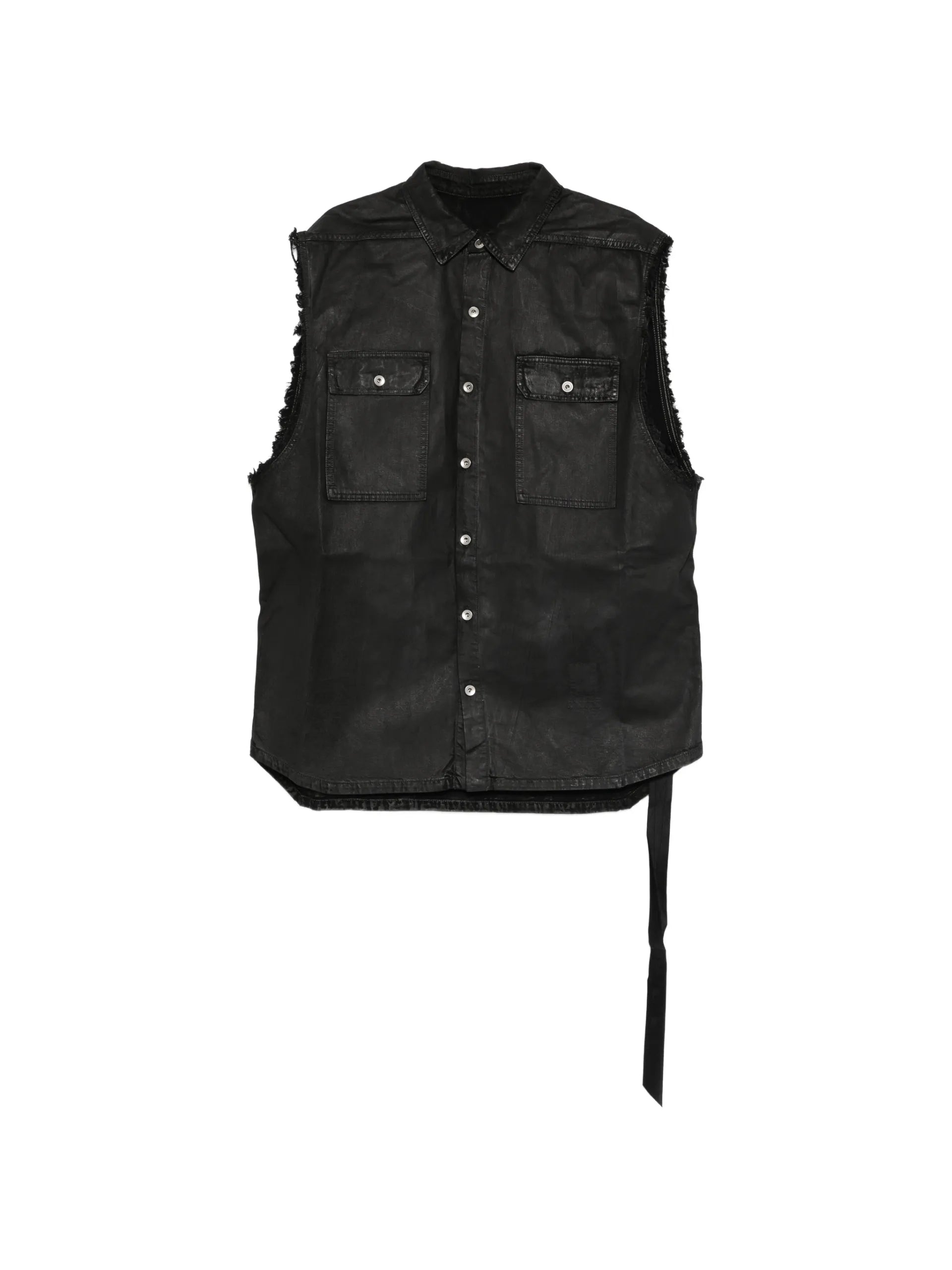 Rick Owens DRKSHDW Tommy Jumbo Buttoned Pocket Gilet DU01F4764DBK Vue 1