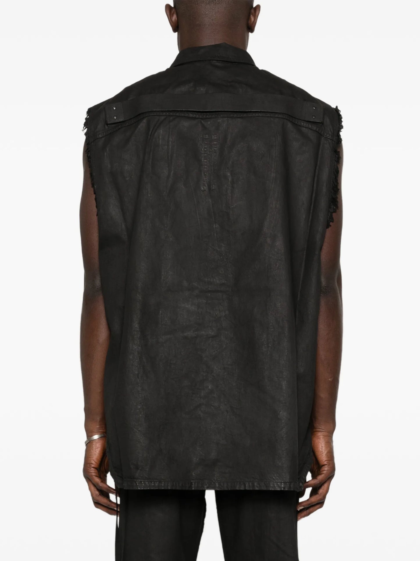 Rick Owens DRKSHDW Tommy Jumbo Buttoned Pocket Gilet DU01F4764DBK Vue 4