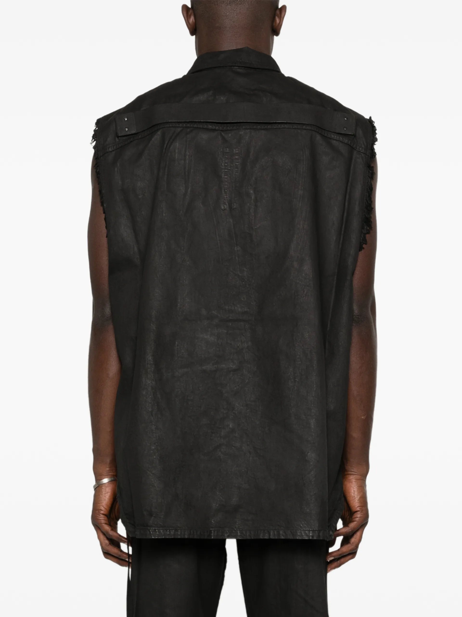 Rick Owens DRKSHDW Tommy Jumbo Buttoned Pocket Gilet DU01F4764DBK Vue 4